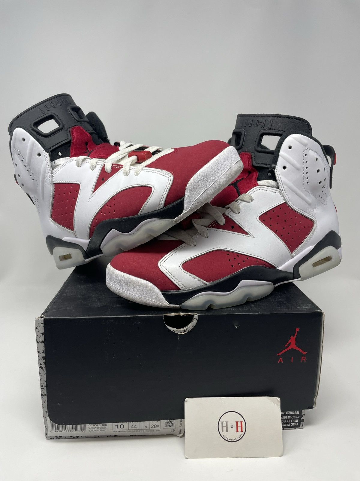 image of Air Jordan 6 Retro Carmine 2021 Shoes in White, Men's (Size 10)