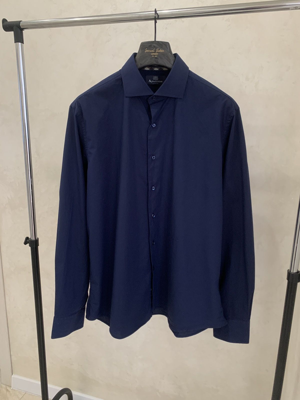 Aquascutum Aquascutum blue man shirt classic Size US XXL / EU 58 / 5 - 4 Thumbnail