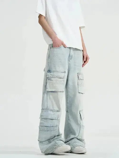 Japanese Brand Cargo Stack Denim Jeans Size US 30 / EU 46 - 3 Thumbnail