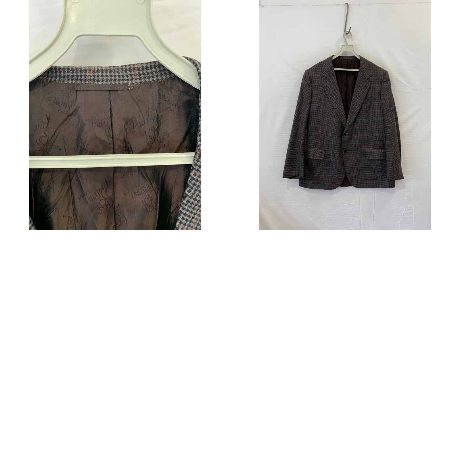Brioni BRIONI Roman Style Blazer Sport Coat Ferrari 46R Brown Plaid Silk Cashmere 2 Piece Men Size 46R - 9 Thumbnail
