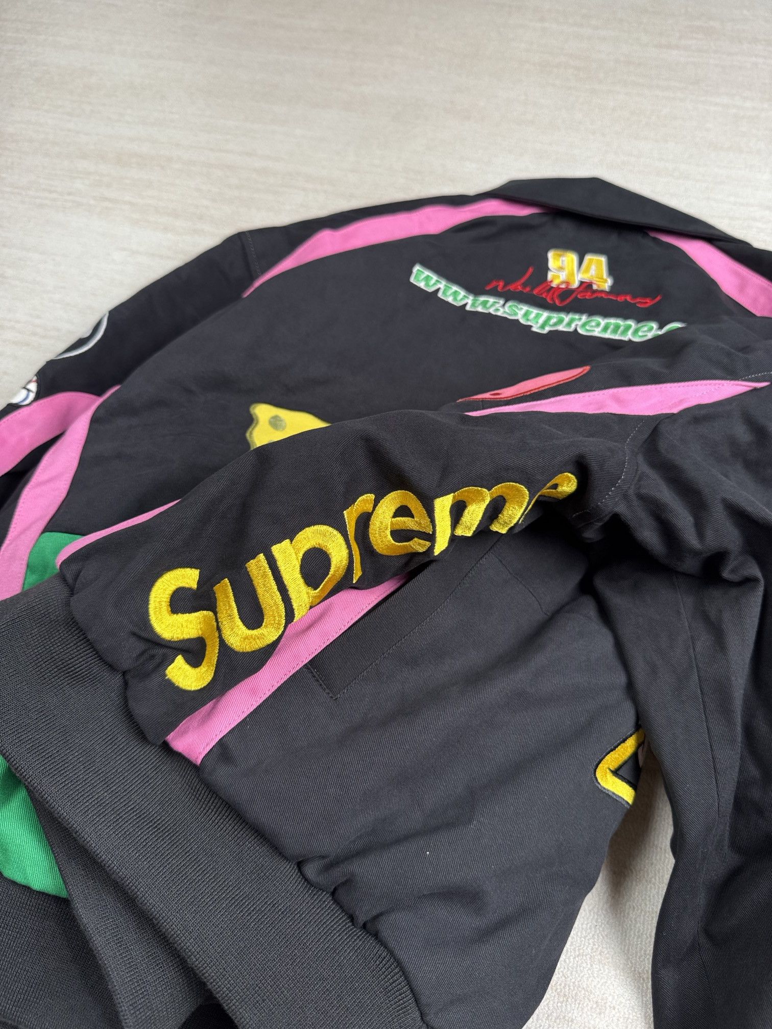 ジャケット・アウター Supreme SpongeBob SquarePants Jeff Supreme SpongeBob SquarePants Jeff Hamilton Racing Jacket White