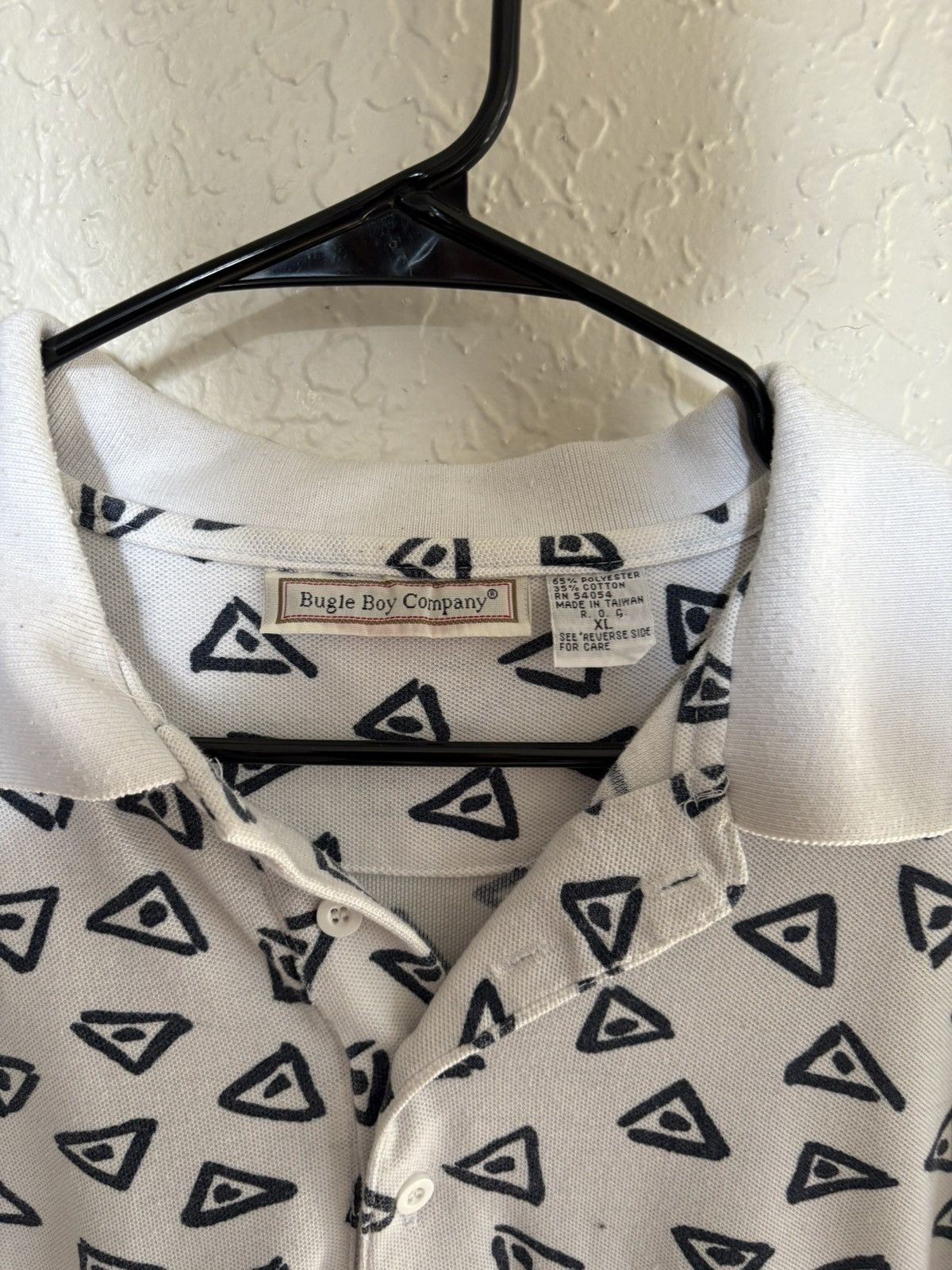Bugle Boy Vintage Bugle Boy Triangle Print Polo Shirt (90s) Size US XL / EU 56 / 4 - 2 Thumbnail