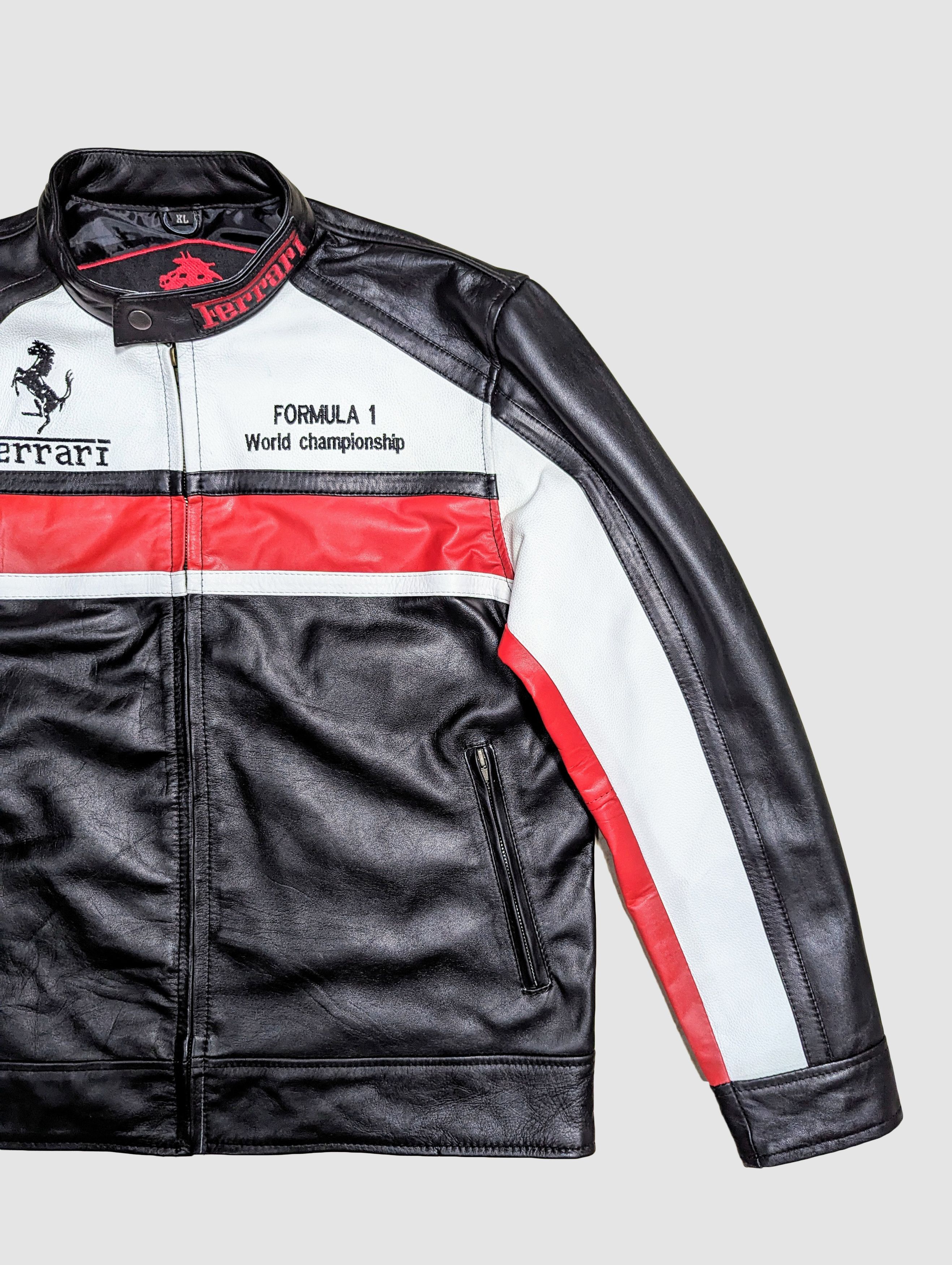 Formula 1 🔥 FERRARI 🔥 Leather Jacket Rare F1 Streetwear Racing Size US L / EU 52-54 / 3 - 4 Thumbnail