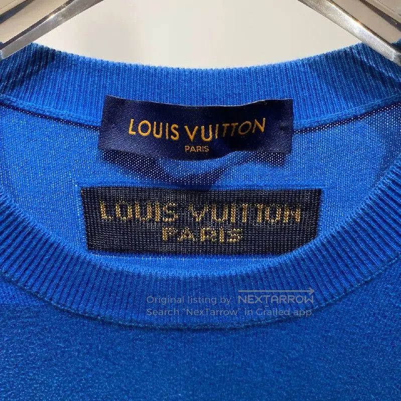 Louis Vuitton Louis Vuitton Blue Wool Men's T-Shirt . Size US L / EU 52-54 / 3 - 3 Thumbnail