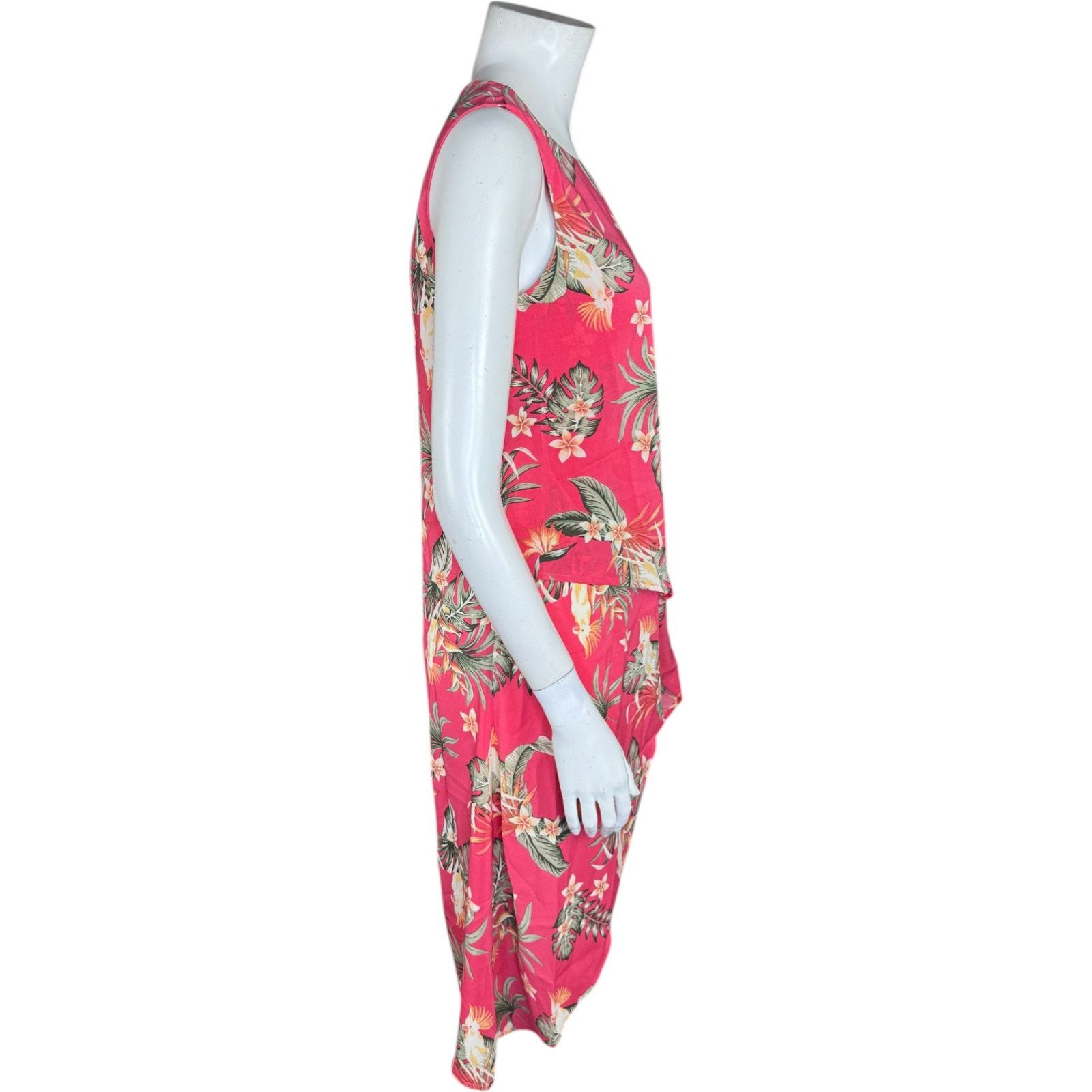 Other G by Giuliana Pink Parrot Hi-Low Tank Dress XSP Tropical Size XS / US 0-2 / IT 36-38 - 10 Thumbnail