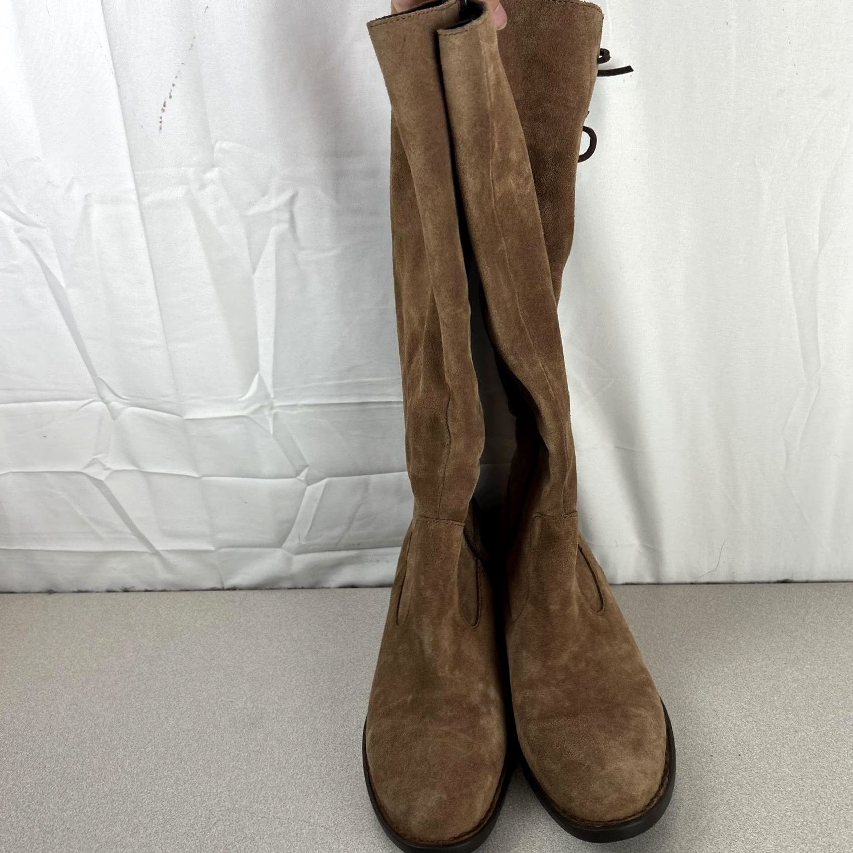 Born Born Boots Womens Knee High Riding Zip Lace Up Brown Suede 9 M Casual Fall Winter Leather Upper Size US 9 / IT 39 - 3 Thumbnail
