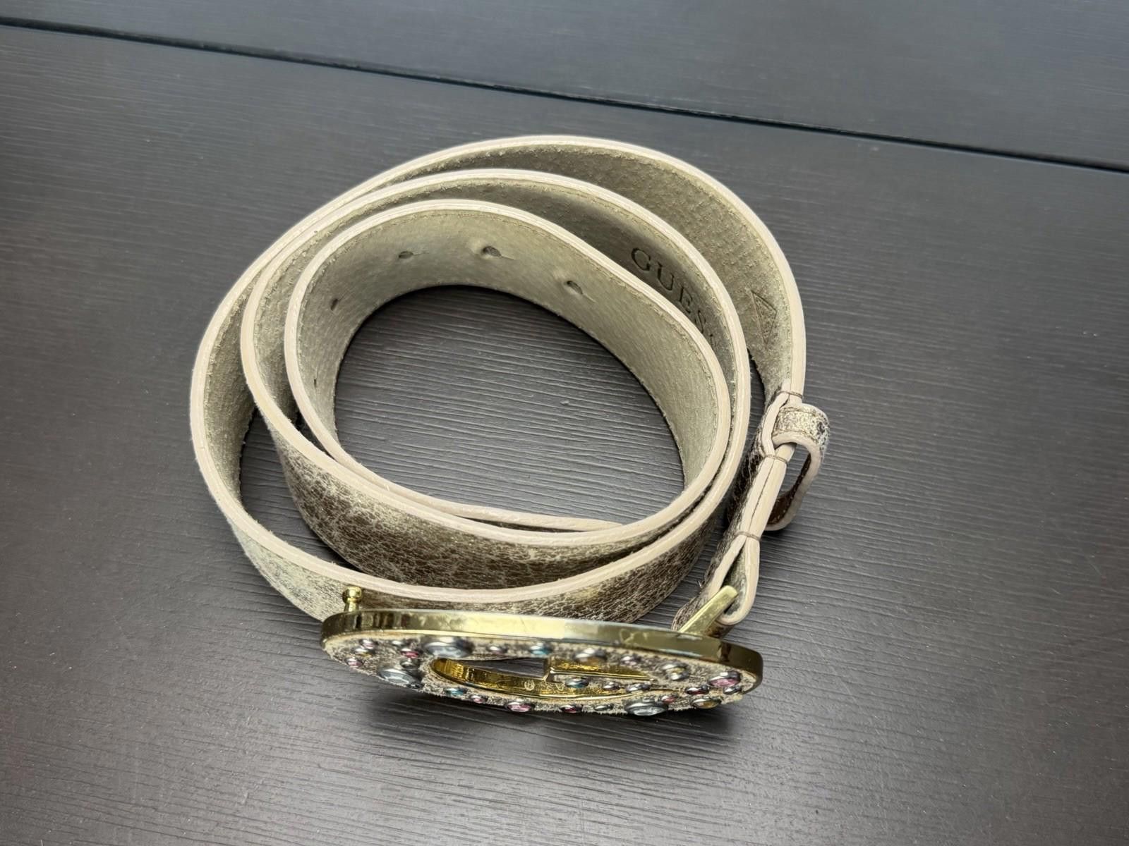 Guess GUESS Genuine Leather Belt Large Gold G Logo Multicolor Y2K Size ONE SIZE - 2 Thumbnail
