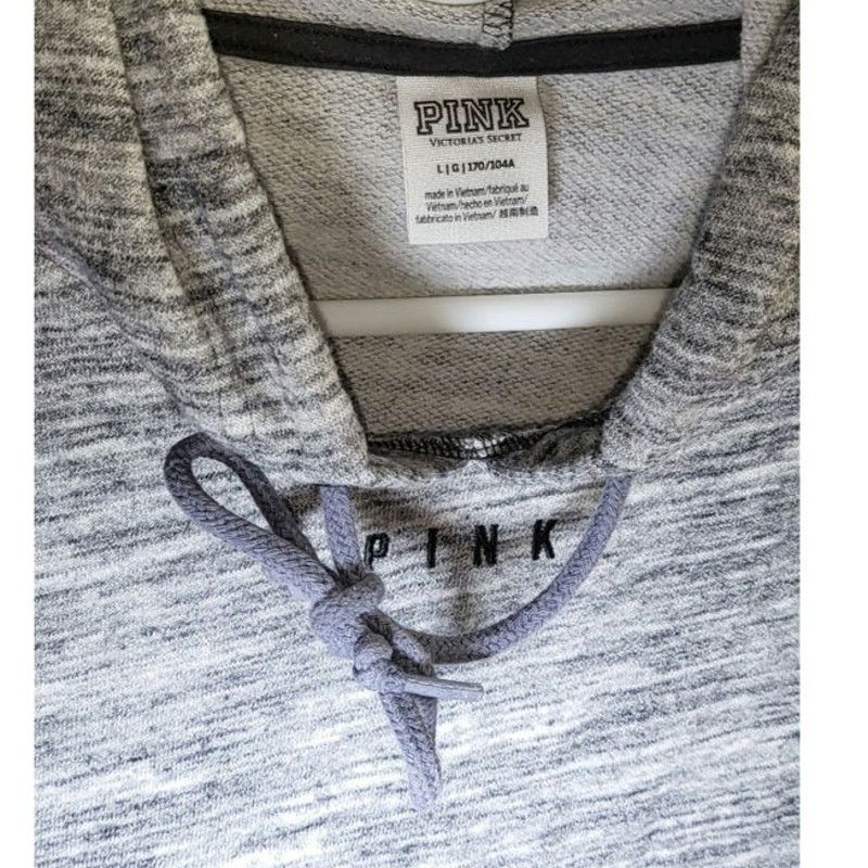 Victoria's Secret Victoria’s Secret PINK Grey Crop Hoodie Pullover Size L Size L / US 10 / IT 46 - 3 Thumbnail
