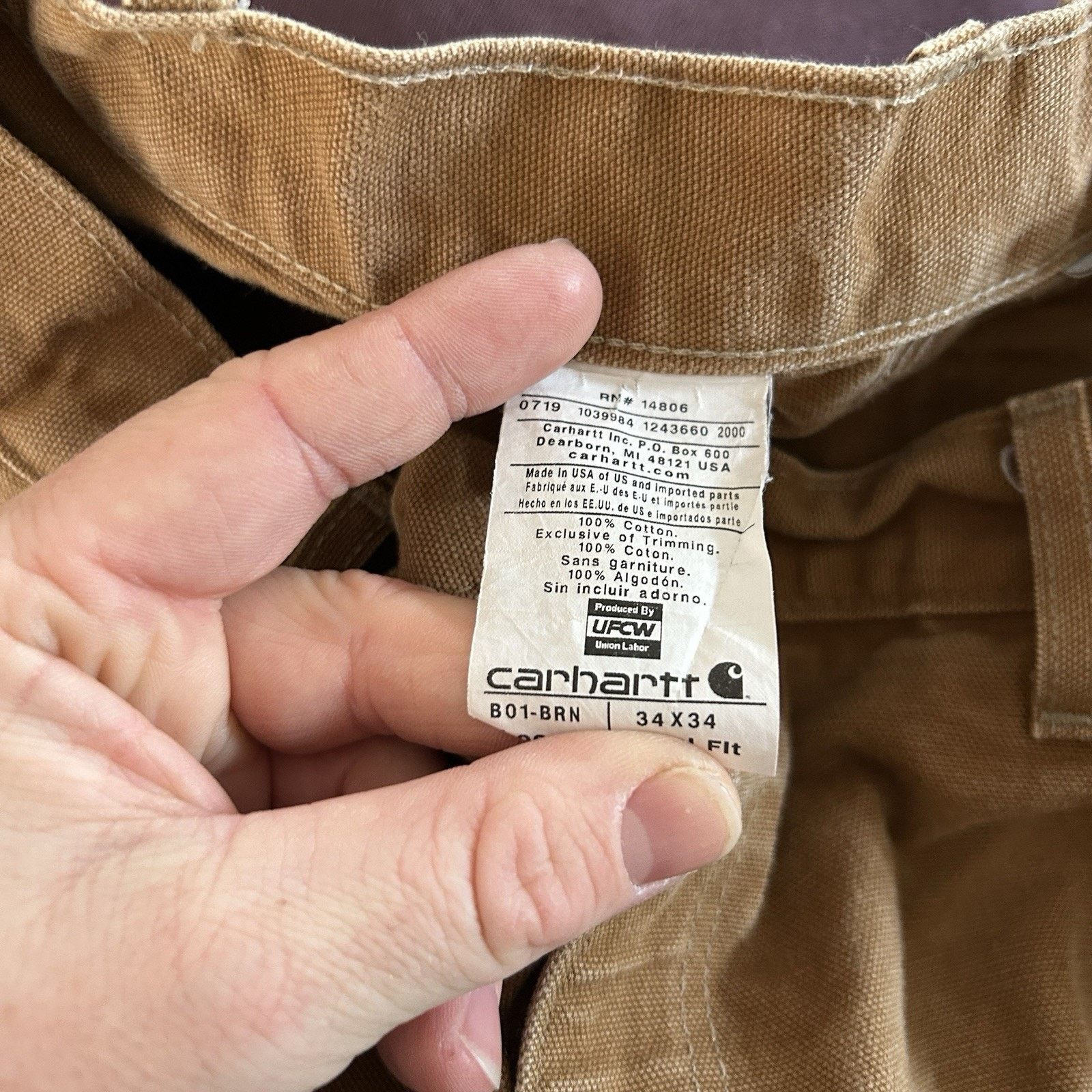 Carhartt Vintage Carhartt Canvas DoubleKnee Pants “Brown” B01 BRN Size US 33 - 12 Thumbnail