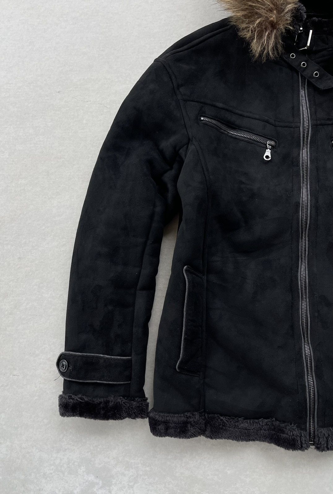 If Six Was Nine × Japanese Brand × Yasuyuki Ishii 🔥RARE🔥 THRUXTON MEN'S MOLESKIN FAUX FUR HOOD RAIDER JACKET Size US M / EU 48-50 / 2 - 6 Thumbnail