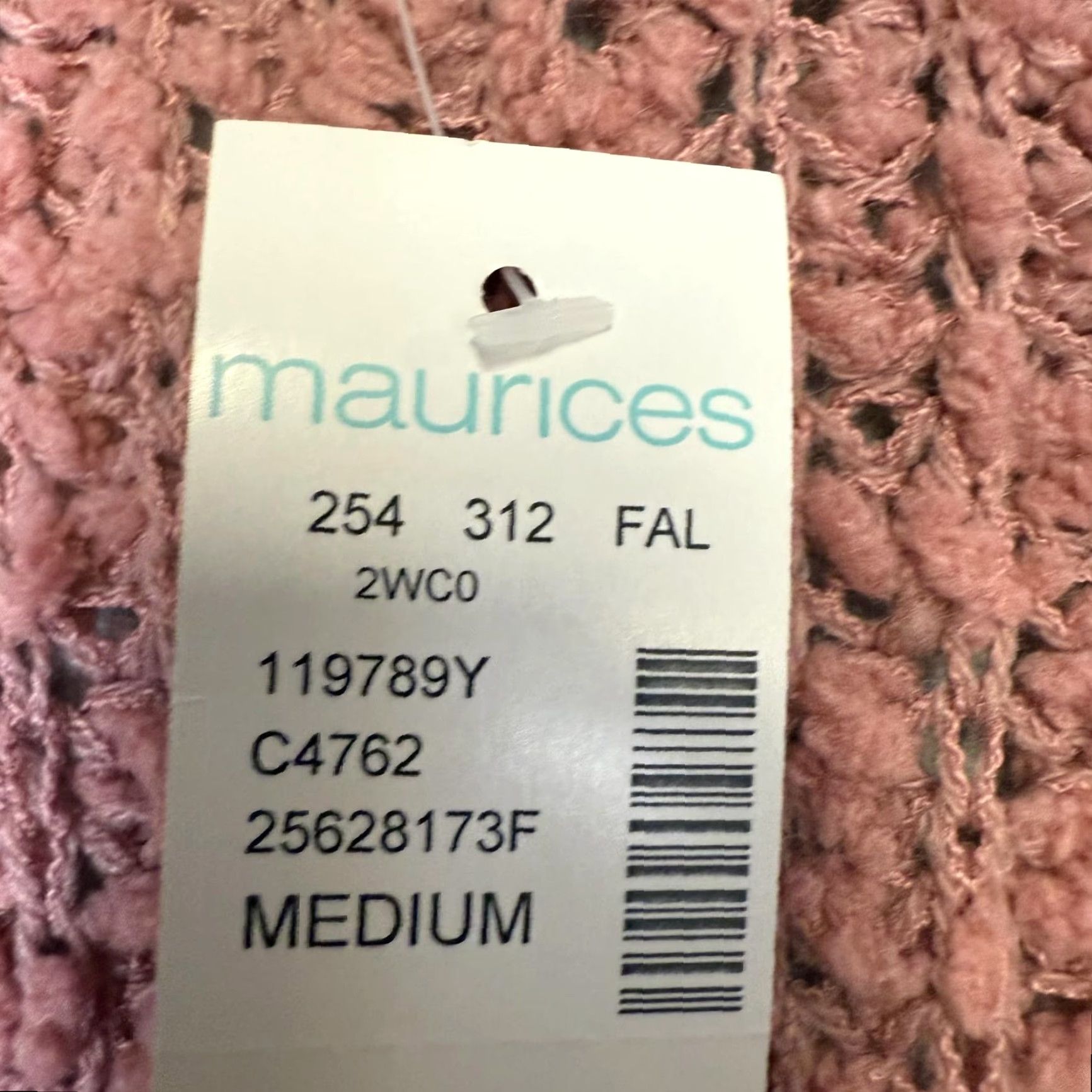 Vintage Maurices Cardigan Pink Chunky Knit Open Front Womens Medium M Size M / US 6-8 / IT 42-44 - 3 Thumbnail