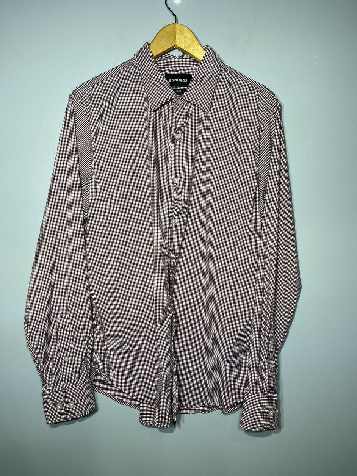 Bonobos Bonobos Shirt Men’s Sz L Red Gingham Slim Fit Long Sleeve Size US L / EU 52-54 / 3 - 2 Thumbnail