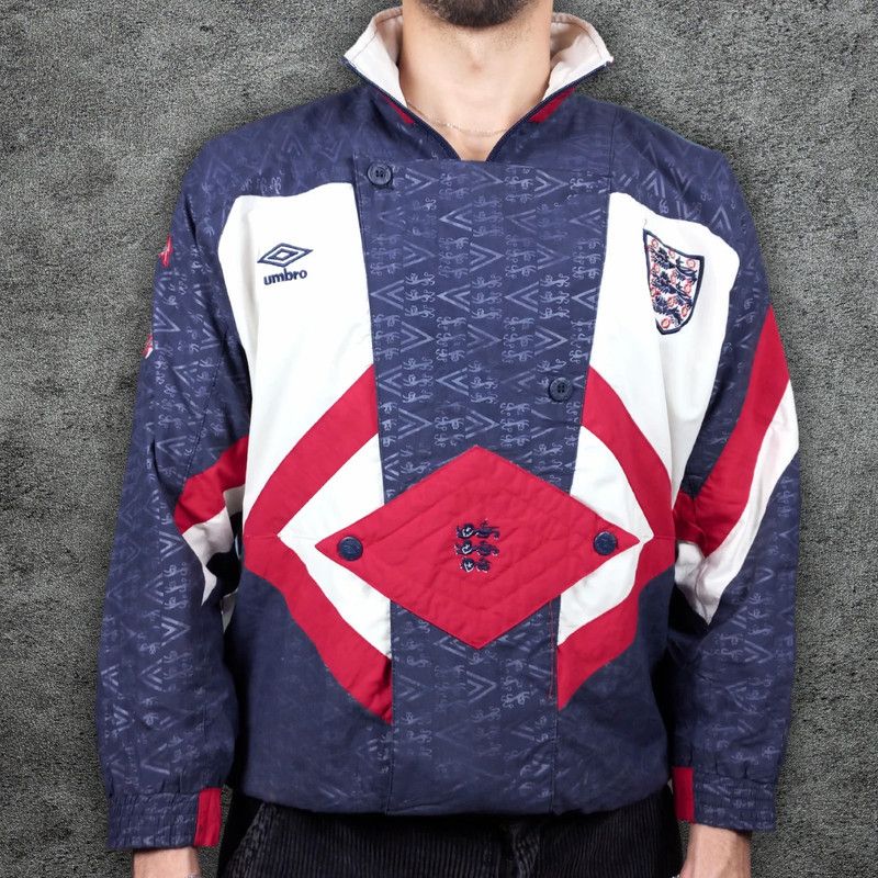 Umbro Euro 1990-92 England Jacket M - Jersey vintage Size US S / EU 44-46 / 1 - 7 Thumbnail