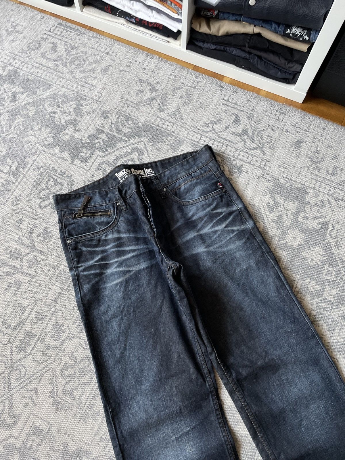 If Six Was Nine × Vintage Vintage Baggy Wide Denim Jeans Flared Raw Denim Japanese Y2K Size US 34 / EU 50 - 4 Thumbnail