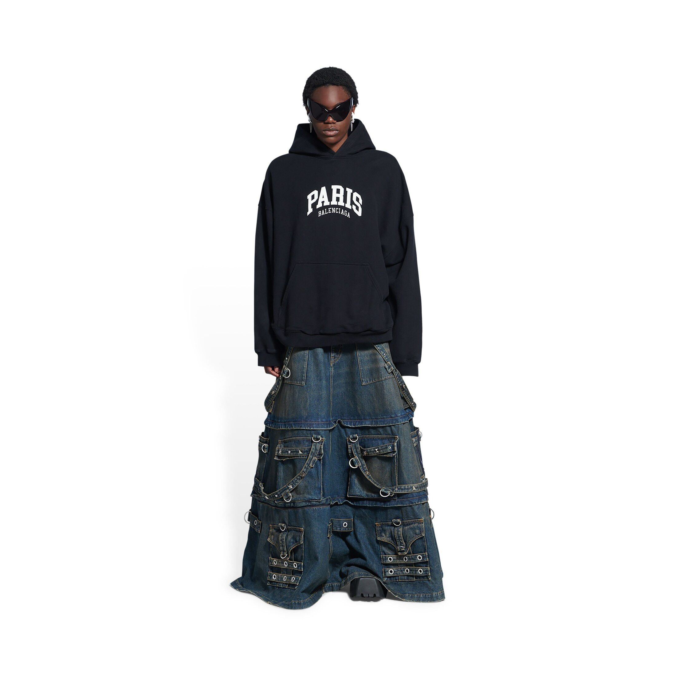Balenciaga o1s1wg110225 Cities Paris Hoodie Wide Fit in Black Size S / US 4 / IT 40 - 3 Thumbnail
