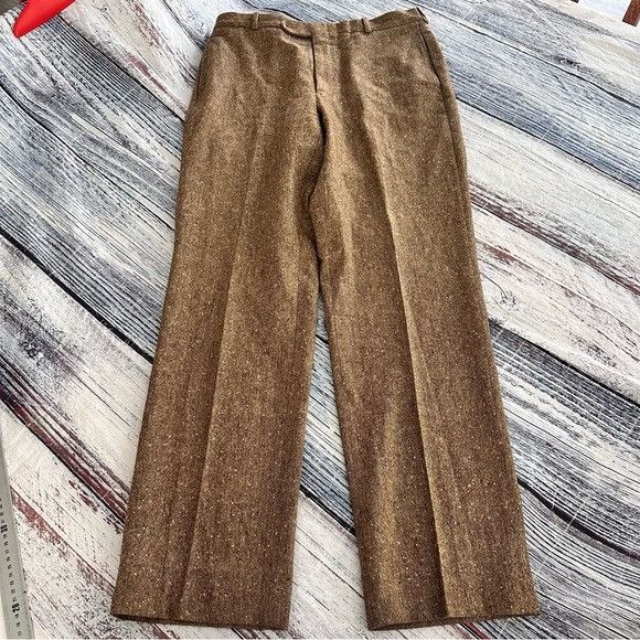 Bullock & Jones Bullock & Jones Men's Brown Textured Wool Trousers Pants Size US 34 / EU 50 - 2 Thumbnail