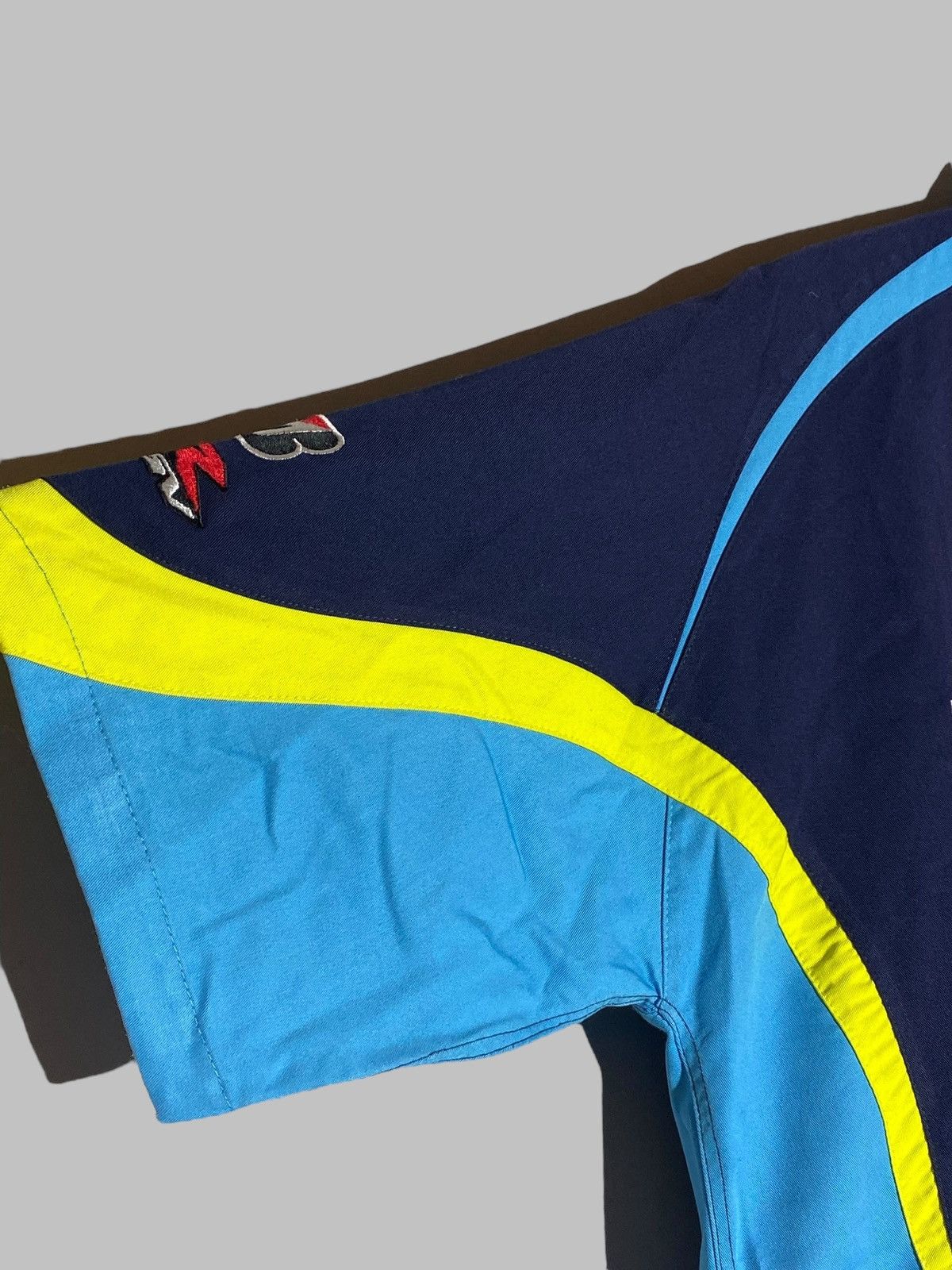 Racer Worldwide Vintage Suzuki Moto GP Rizla Flag Racing Short Sleeve Shirt Size US XL / EU 56 / 4 - 8 Thumbnail
