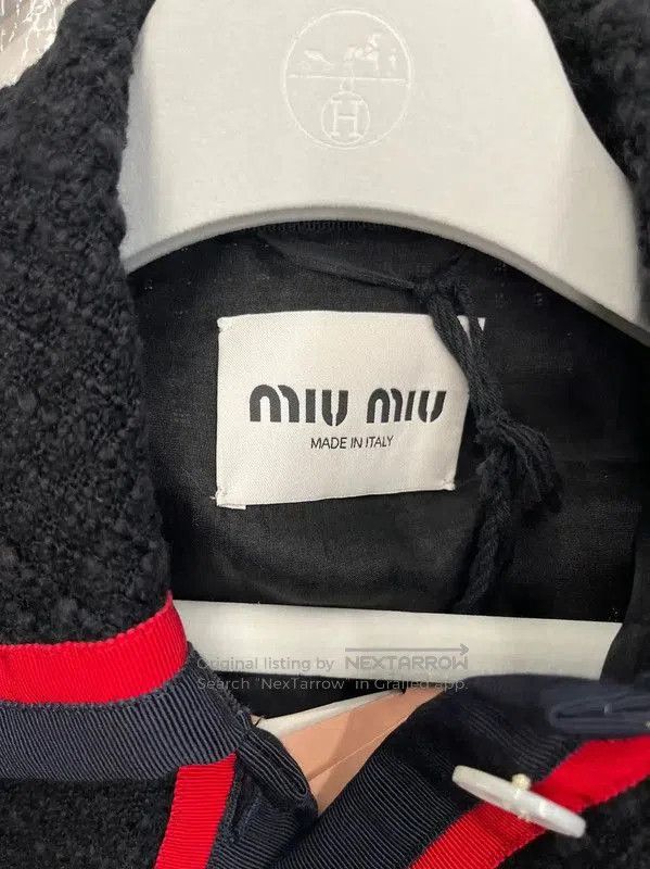 Miu Miu Miu Miu Black Striped Cotton Cardigan for Women . Size S / US 4 / IT 40 - 3 Thumbnail