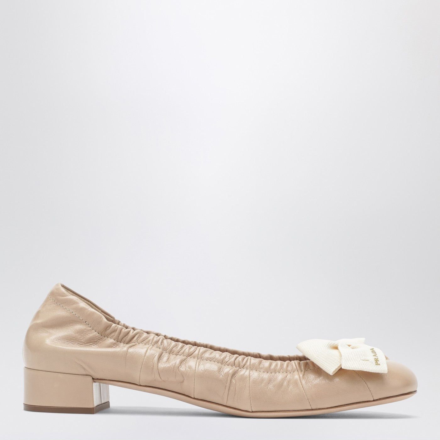 Prada Prada Sand-Colored Ballerina Flats With Maxi Bow Size US 6 / IT 36 - 1 Thumbnail
