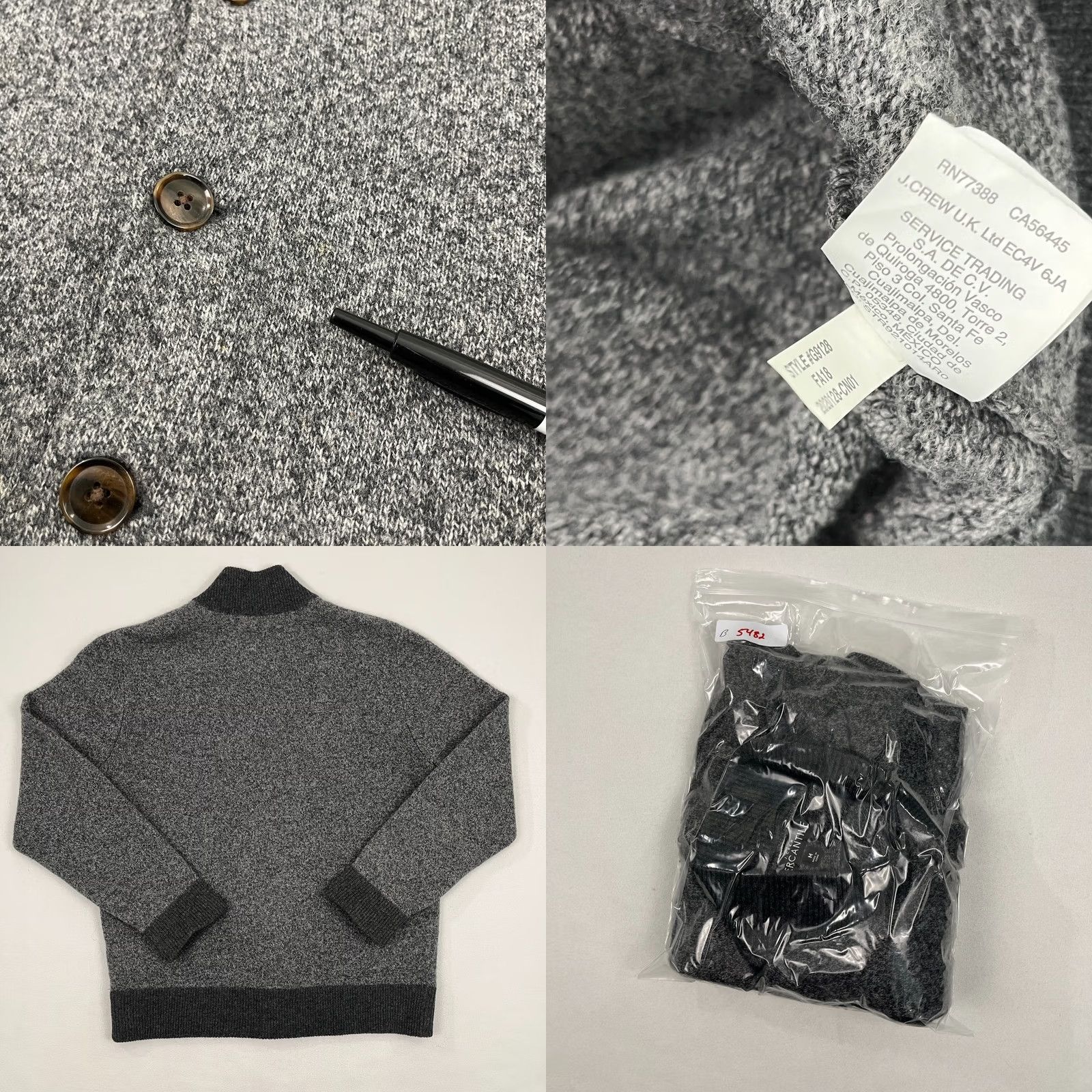 J.Crew J.CREW Mercantile Lambswool Bomber Cardigan Mens M Gray Knit Academia Sweater Cardigan Mens Regular Knit Wool Solid Gray Fall Winter 90s Theme Size US M / EU 48-50 / 2 - 8 Thumbnail