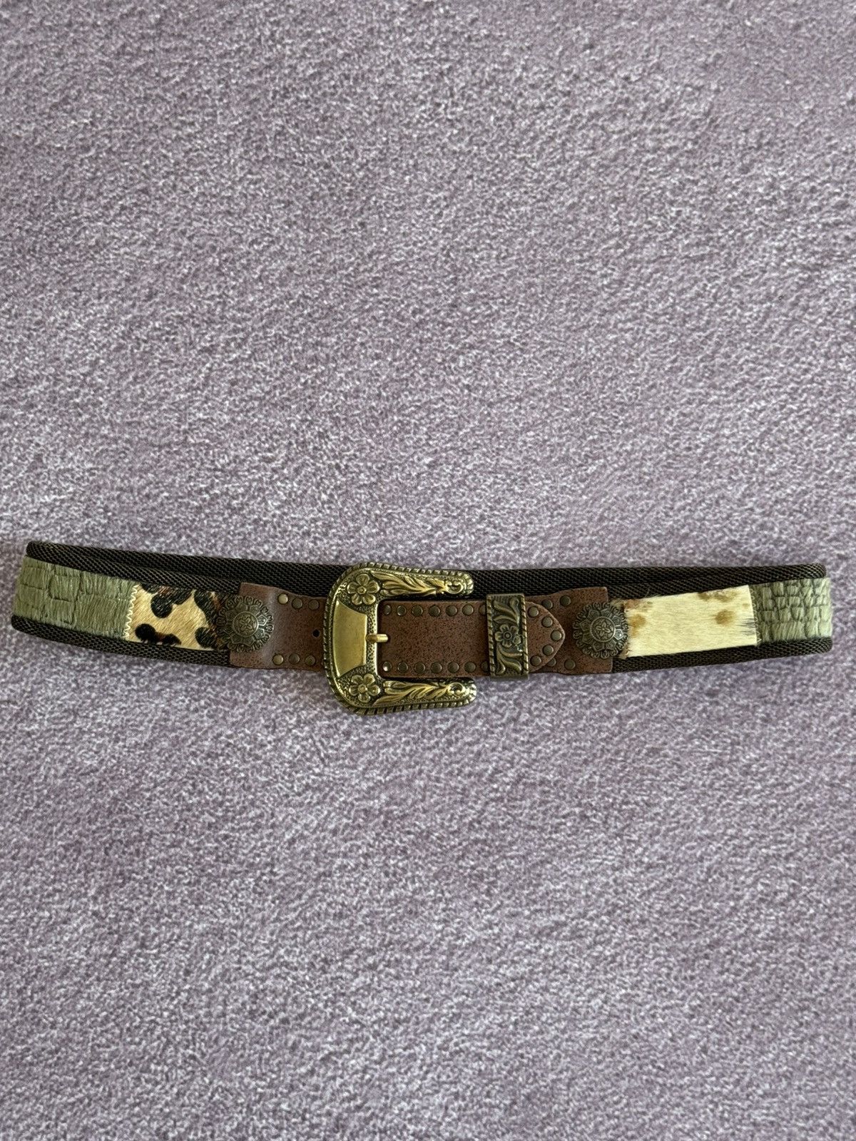 Japanese Brand Vintage Faux Fur Glamour Y2K Bb Simons Style Metal Belt Size ONE SIZE - 1 Thumbnail