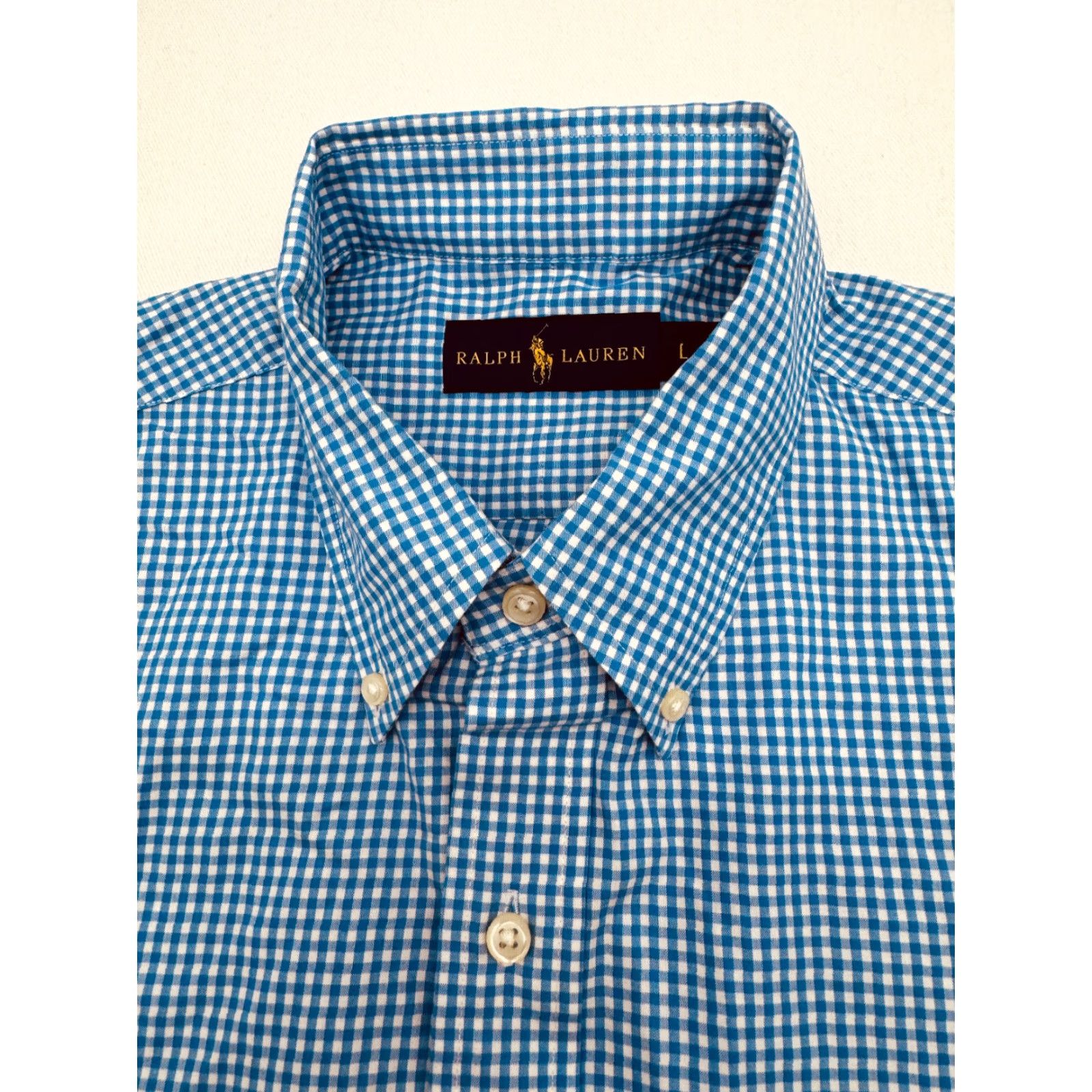 Ralph Lauren Ralph Lauren Dress Shirt Long Sleeve Button-Down Collar Mens Large Blue Check 100% Cotton 2827 Size US L / EU 52-54 / 3 - 2 Thumbnail