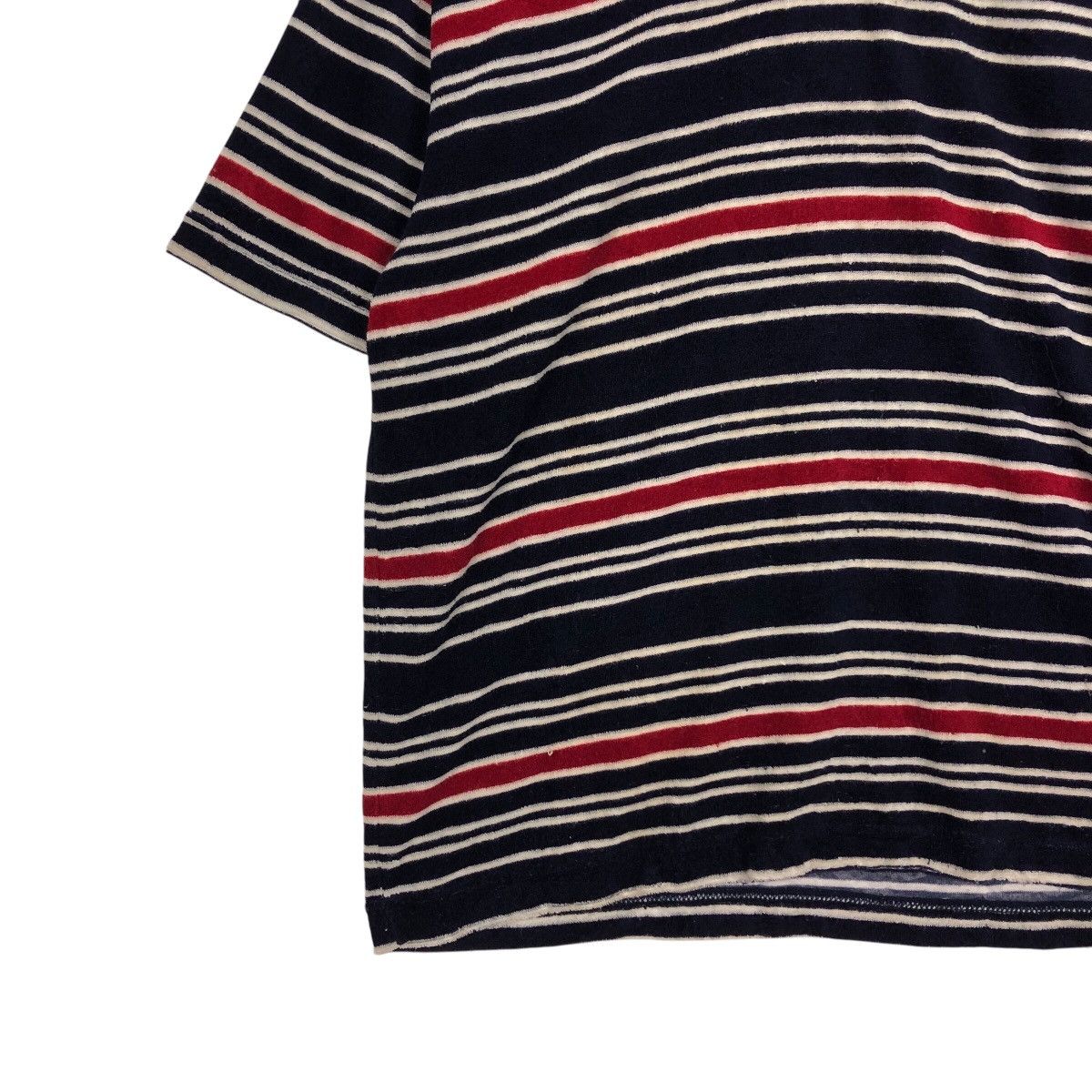 Japanese Brand 📌Vintage Striped Design T-Shirt Round Neck Piko Size US M / EU 48-50 / 2 - 5 Thumbnail