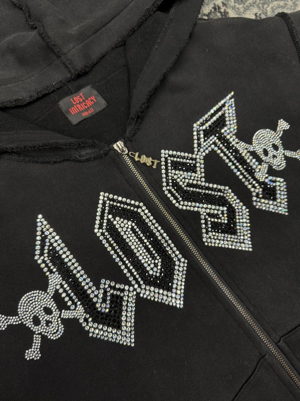 LOST INTRICACY Lost Intricacy Black Rhinestone Zip-Up Size US S / EU 44-46 / 1 - 2 Thumbnail