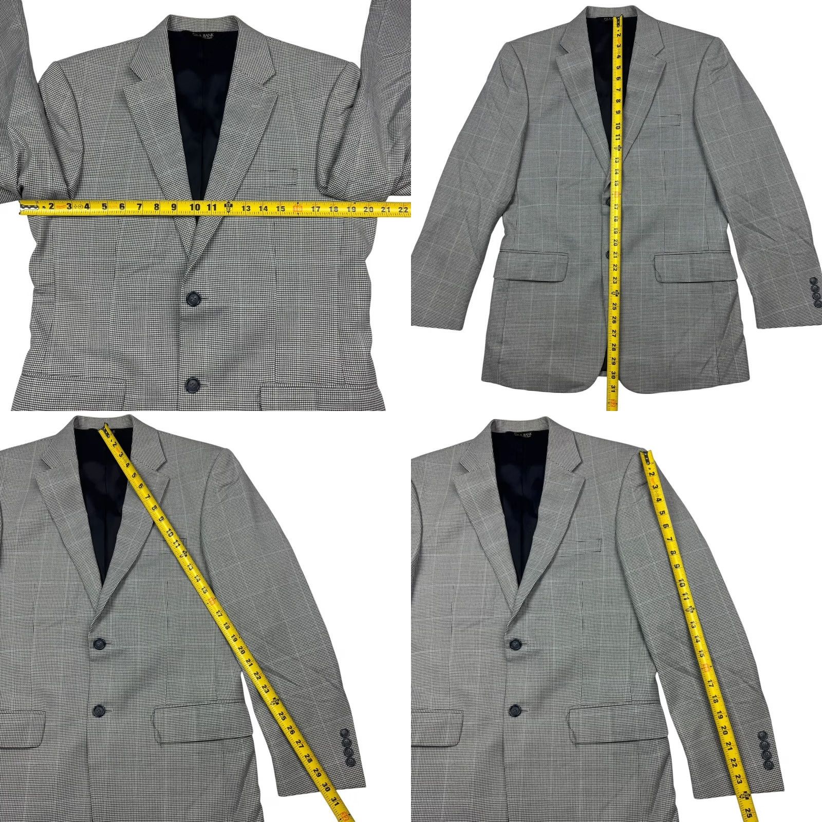 Jos. A. Bank Jos. A. Bank Traveler's Men's 100% Wool Blazer Jacket Gray 38R Size 38R - 8 Thumbnail