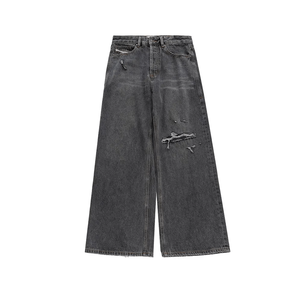 Vintage Black Ripped Baggy jeans Size US 34 / EU 50 - 2 Thumbnail