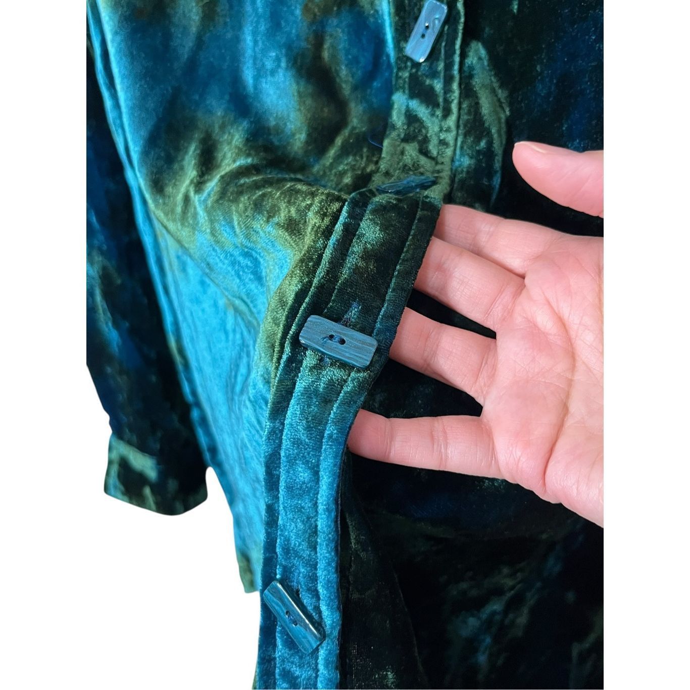Other John Mark Tie Dye Green Blue Velvet Collared Tunic Size M Size M / US 6-8 / IT 42-44 - 4 Thumbnail