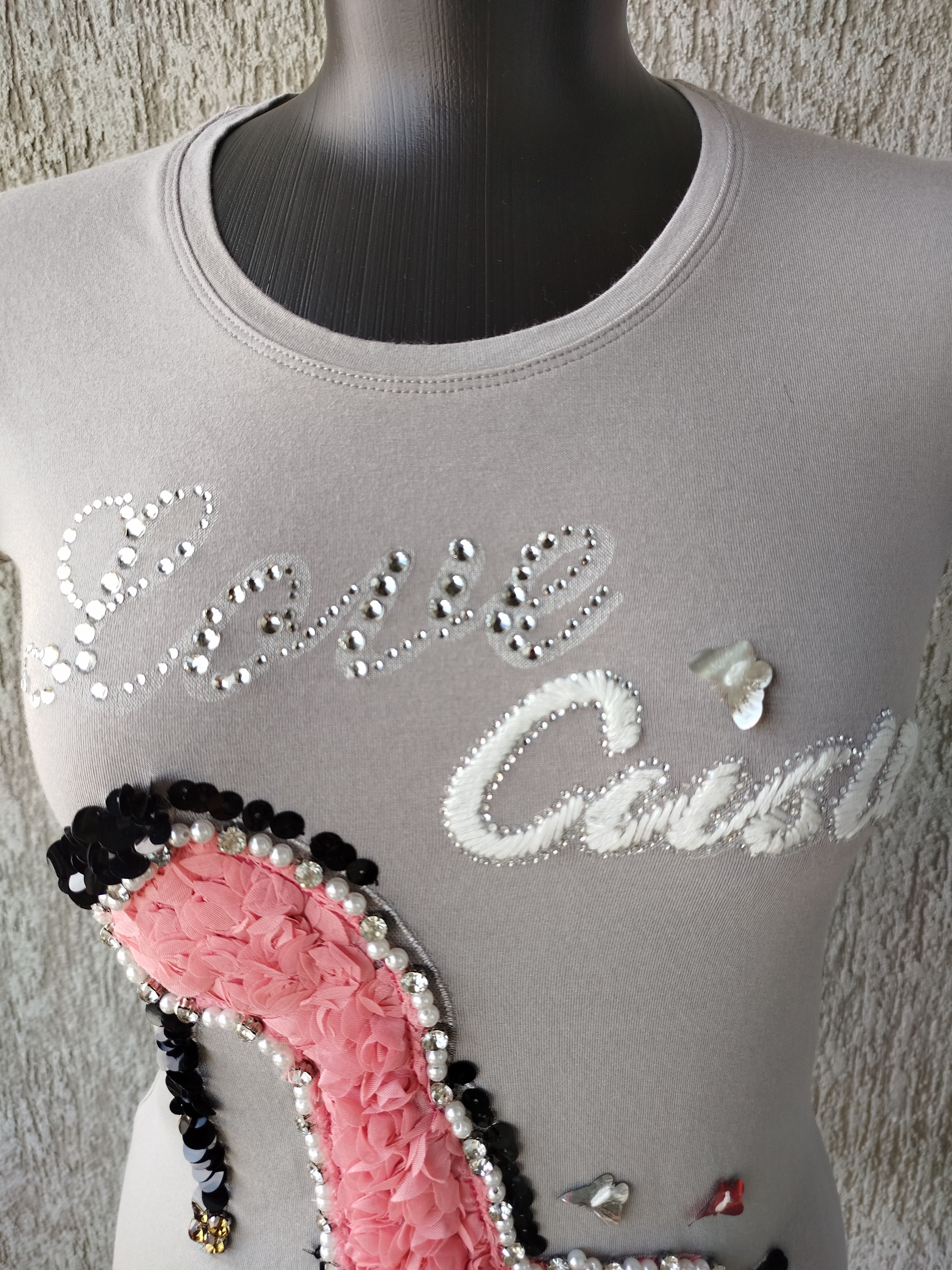 Custo Barcelona Top Short Sleeve Embroidery Roses Shoe Size 1/S Size S / US 4 / IT 40 - 4 Thumbnail