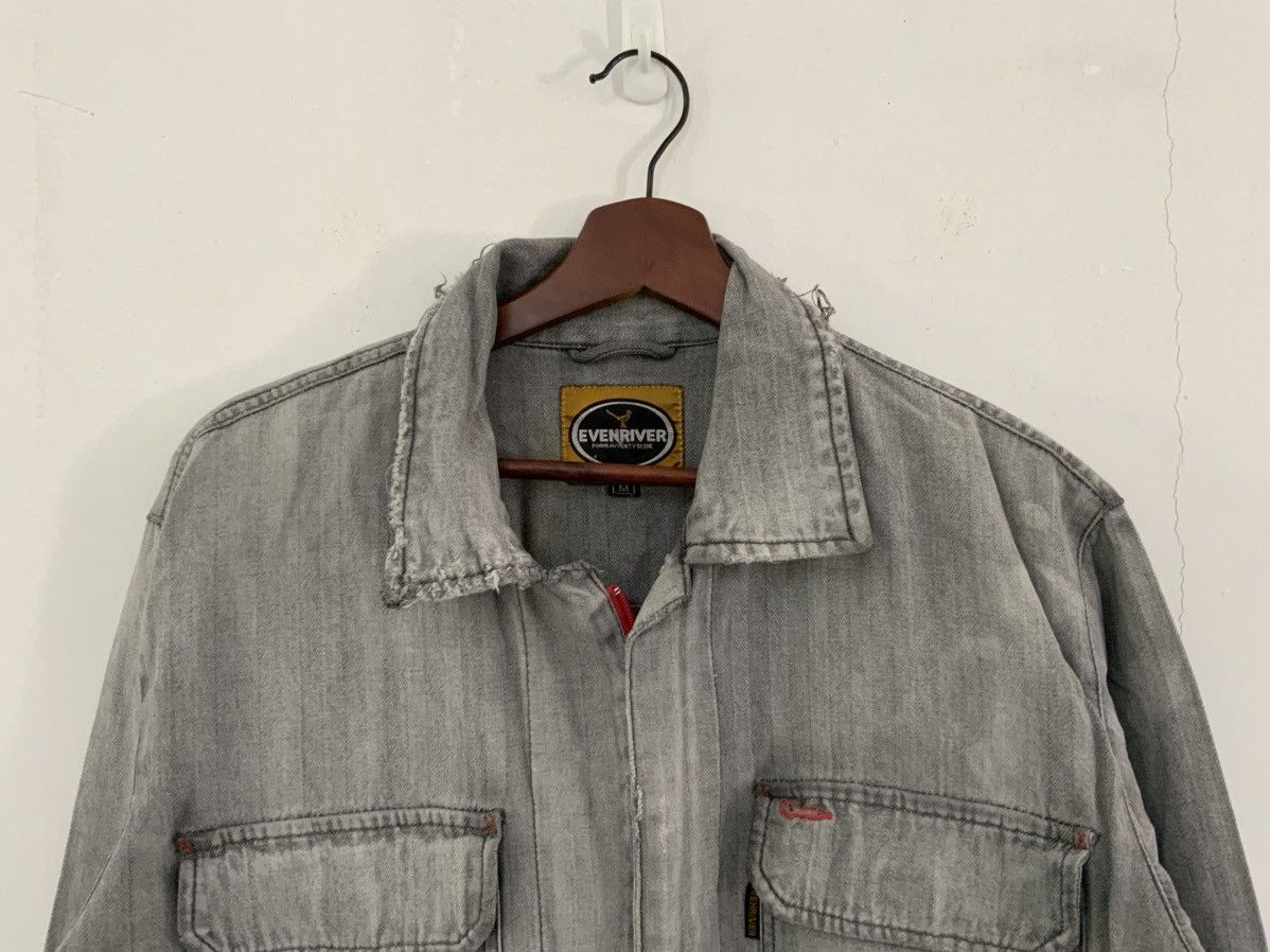 Japanese Brand Evenriver Fade Distressed Denim Coveralls Size US 40 / EU 56 - 3 Thumbnail