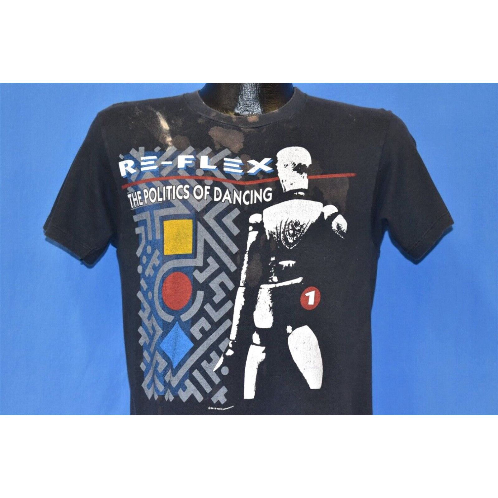 image of Hanes VTG 80's Re-Flex Politics Of Dancing World Tour 1989 New Wave Concert T-Shirt S in White (Siz