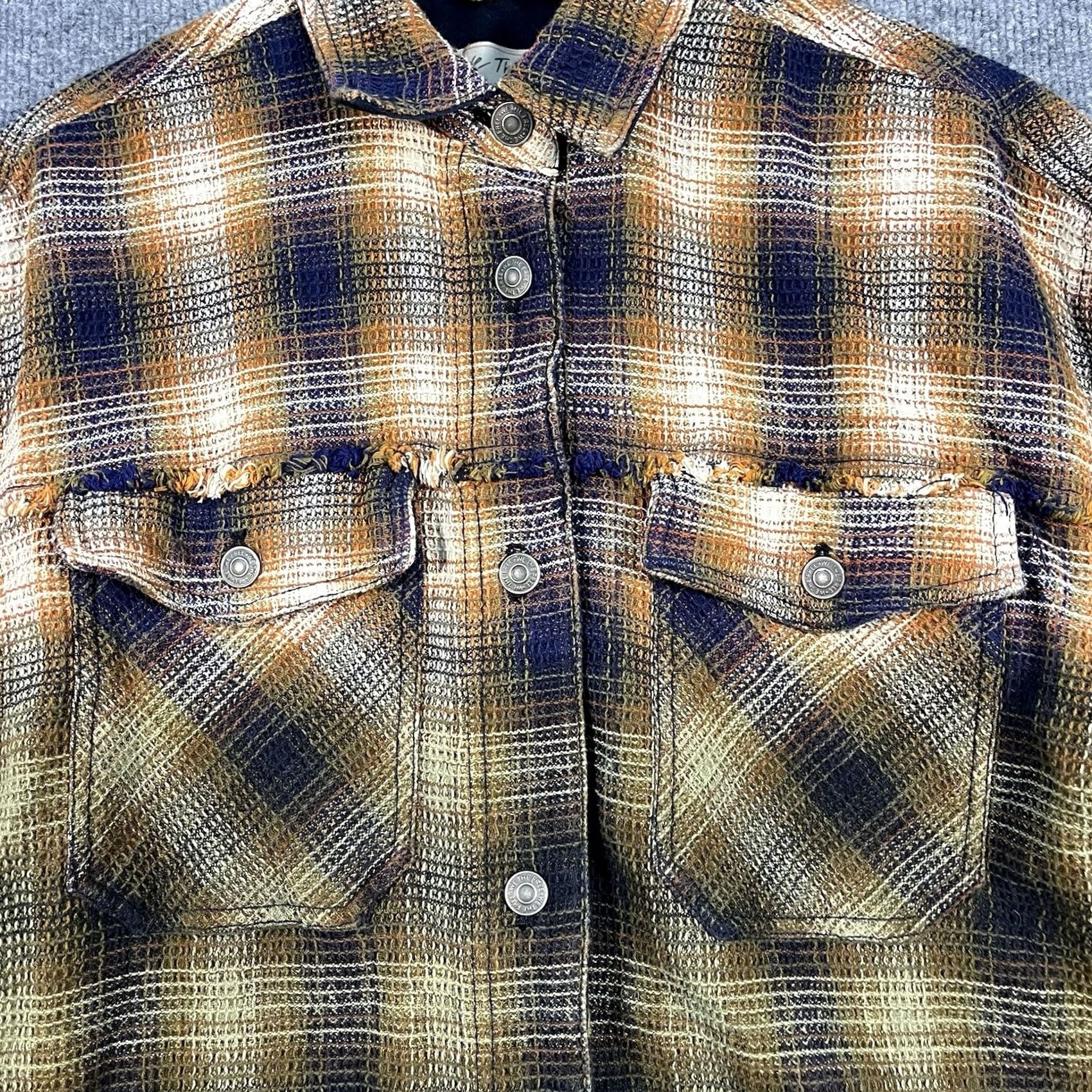 Free People Free People Shirt Jacket Anneli Plaid Multicolor Cotton Button-Down Fray Pocket Women’s S Size S / US 4 / IT 40 - 2 Thumbnail