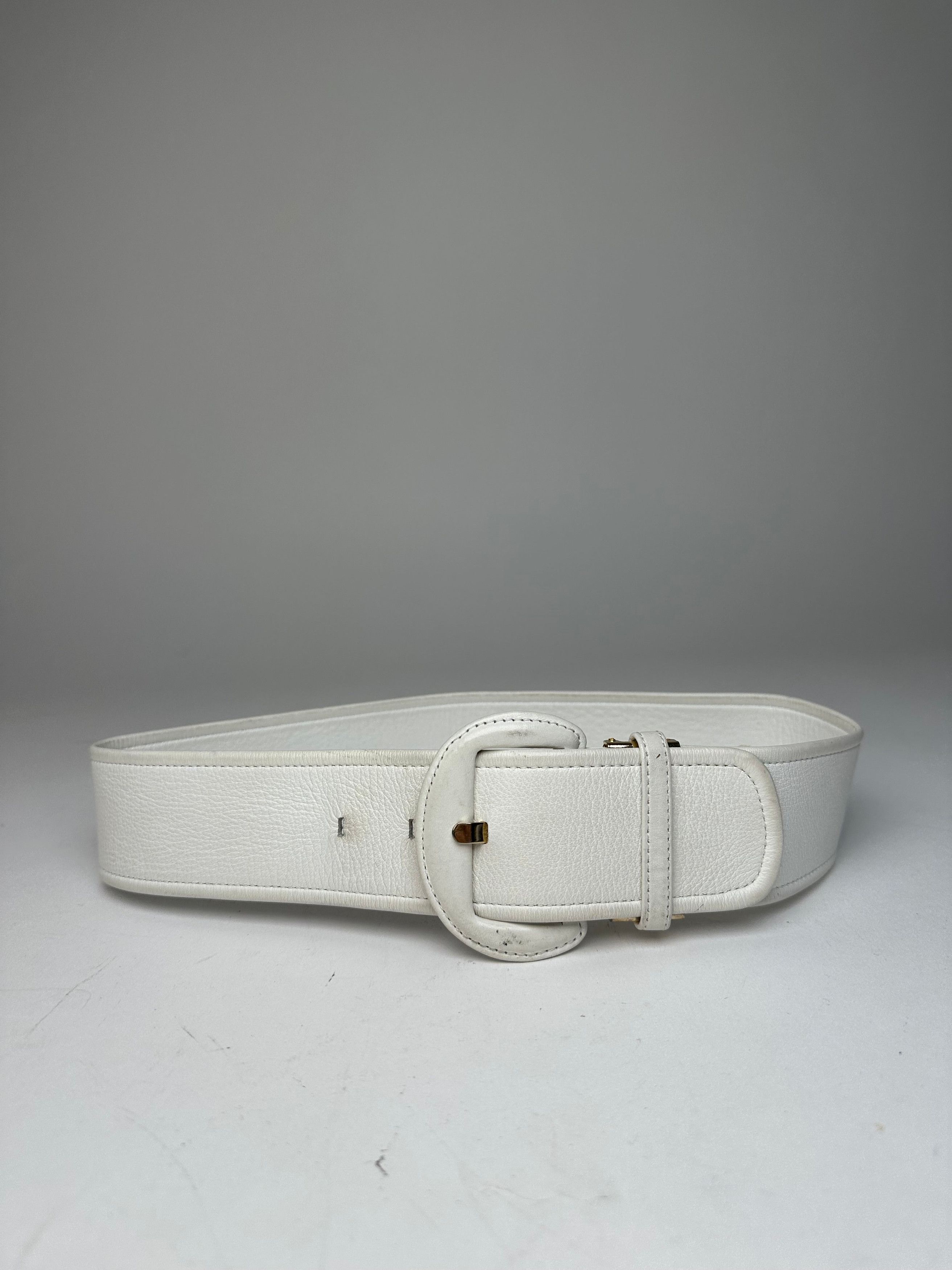 Dior Vintage Leather Belt White Size ONE SIZE - 1 Thumbnail