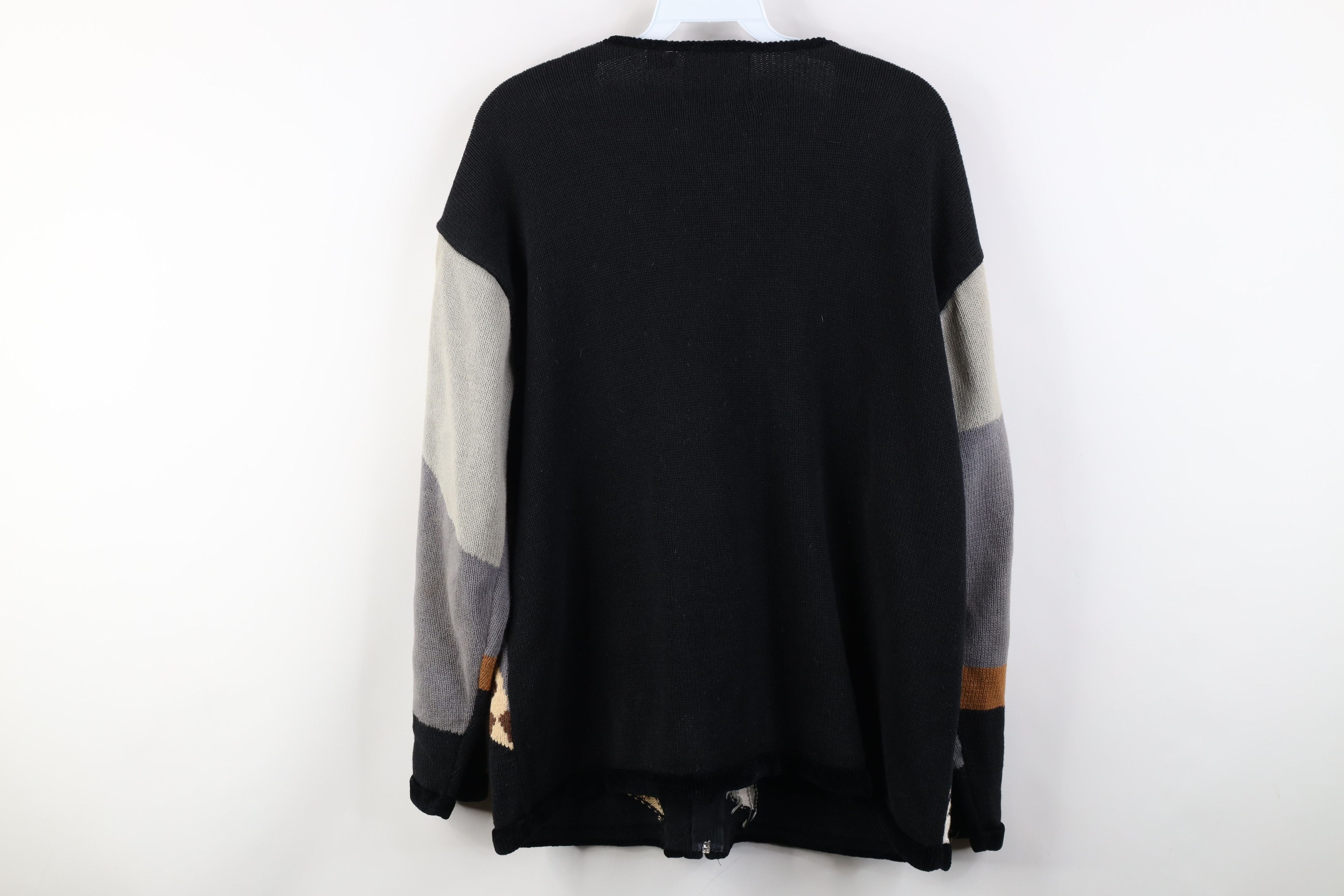 Vintage Vintage 90s Streetwear Flower Knit Zip Cardigan Sweater Size XL / US 12-14 / IT 48-50 - 13 Thumbnail