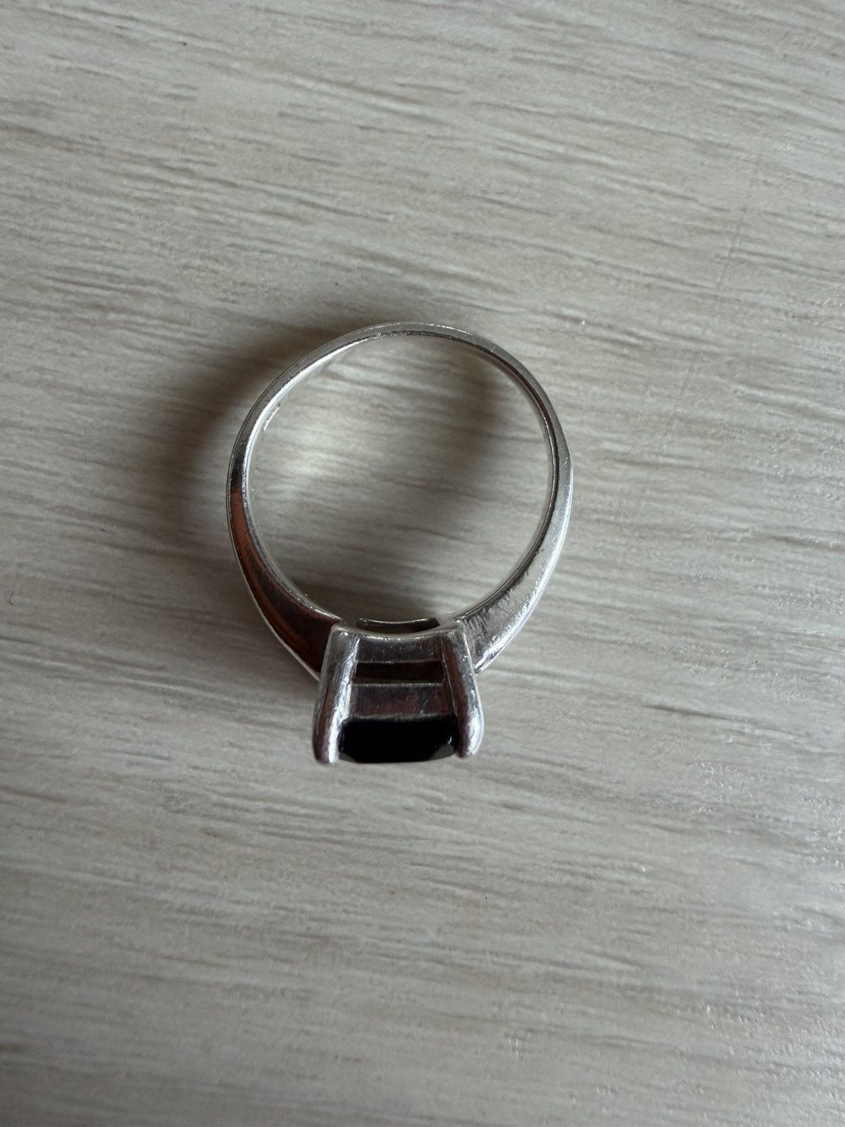 Vintage Vintage 925 Sterling Silver Ring w/ Onyx- Synthetic Stone Size ONE SIZE - 3 Thumbnail
