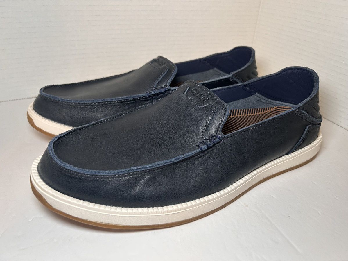 OLUKAI KAKAHA NDIGO LEATHER CONVERTIBLE LOAFERS, MEN US 9 display picture 2