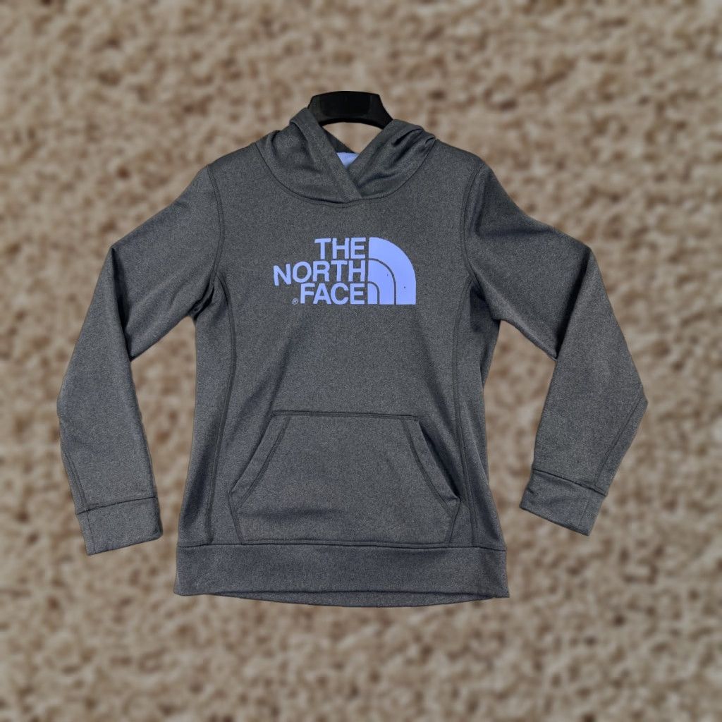 The North Face The North Face Hoodie Womens Small Gray Purple Logo Pullover Pocket Poly Size S / US 4 / IT 40 - 1 Thumbnail