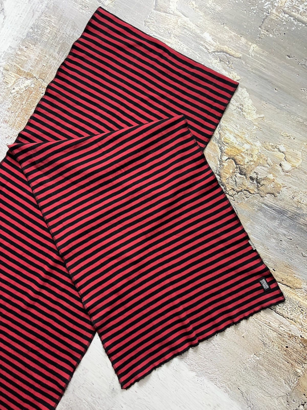 Mads Norgaard MADS NØRGAARD STRIPED BLACK RED LONG SCARF Size ONE SIZE - 4 Thumbnail