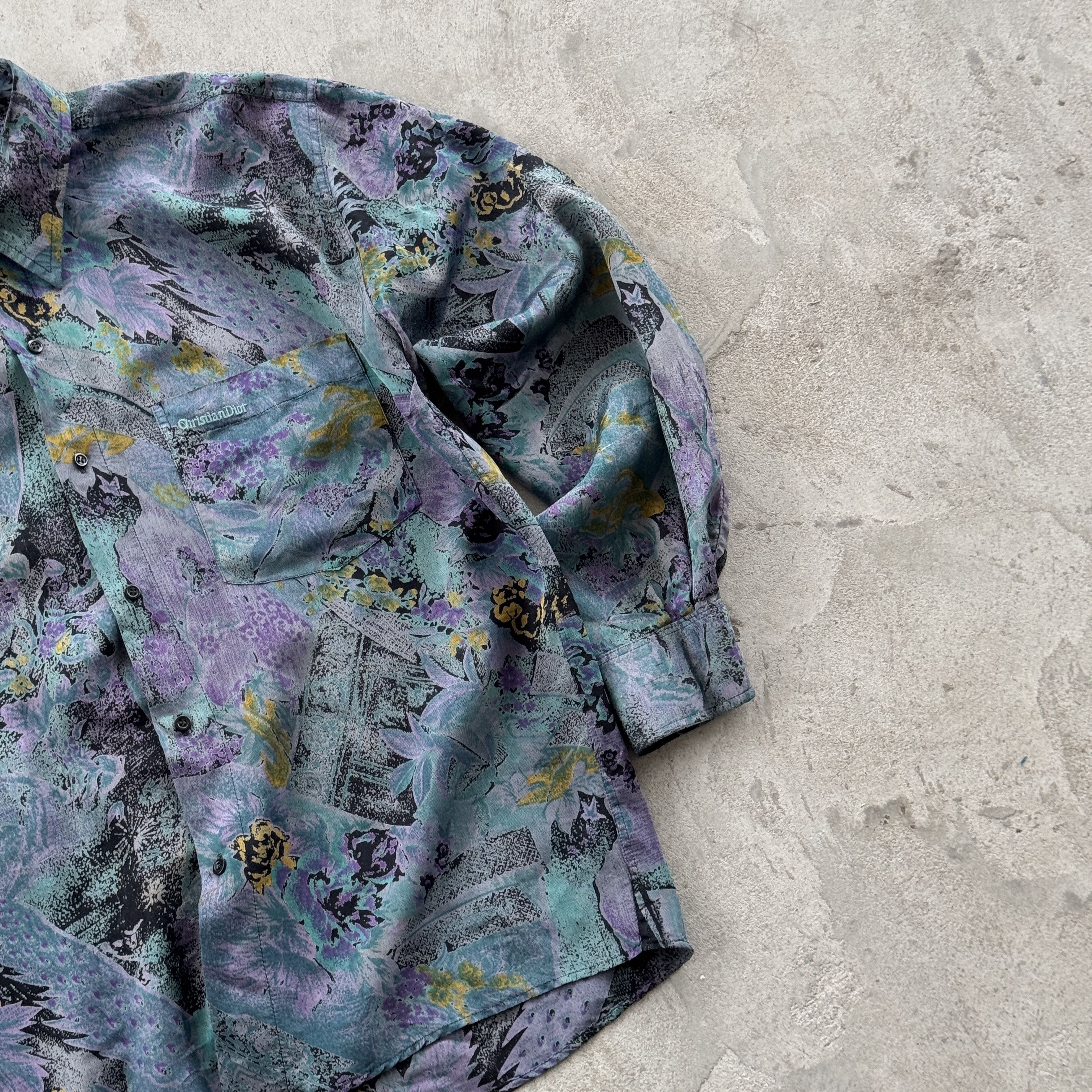 Christian Dior Monsieur Vintage Christian Dior Abstract Floral Print Shirt Luxury Size US XL / EU 56 / 4 - 2 Thumbnail