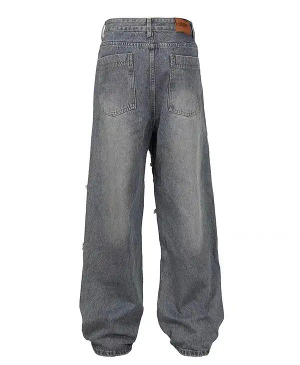 VIBE Vintage washed and faded loose fitting patchwork jeans Size US 28 / EU 44 - 2 Thumbnail