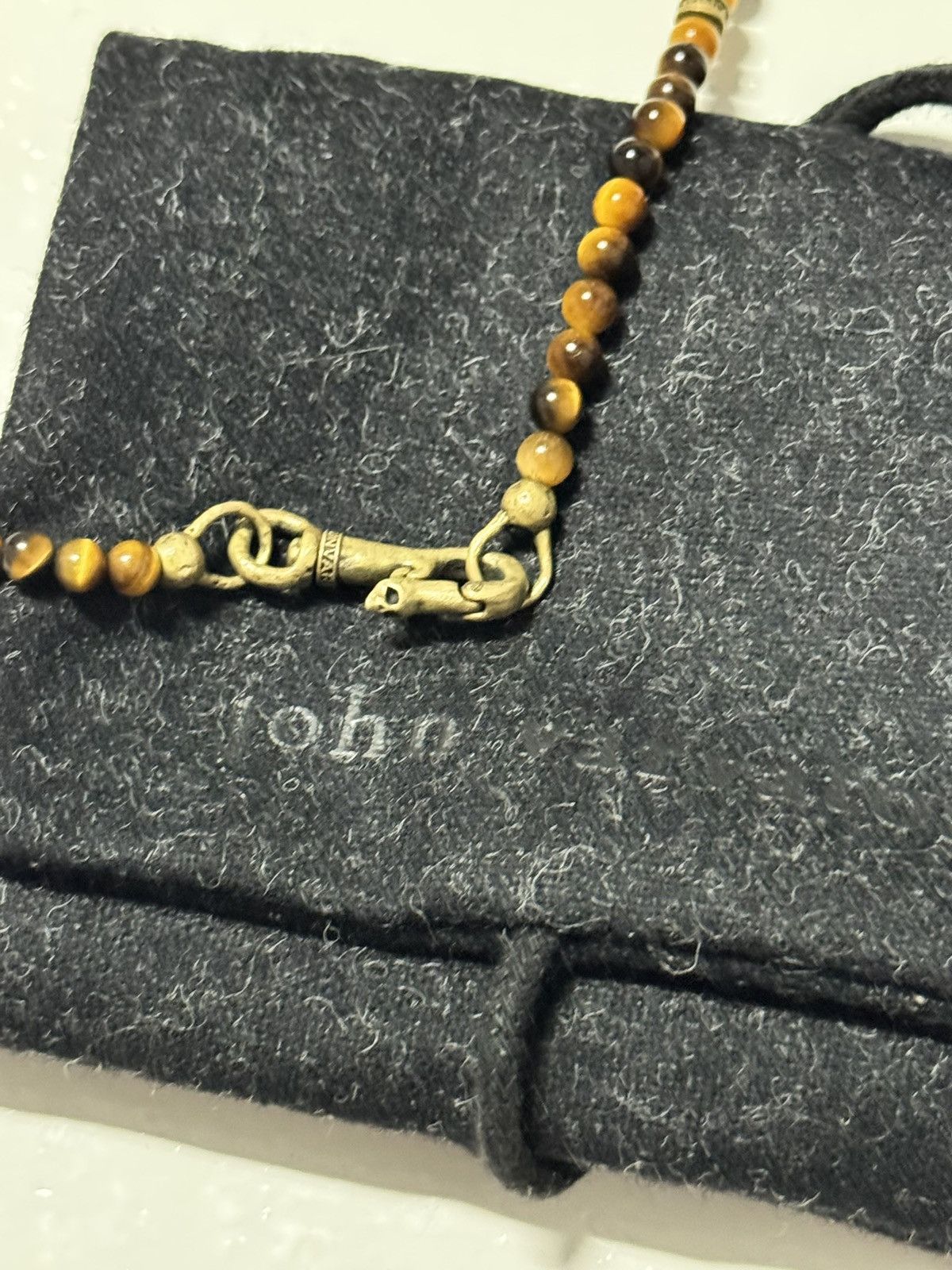 John Varvatos John Varvatos SKULL BEADED NECKLACE 24” Tigers-Eye Size ONE SIZE - 2 Thumbnail