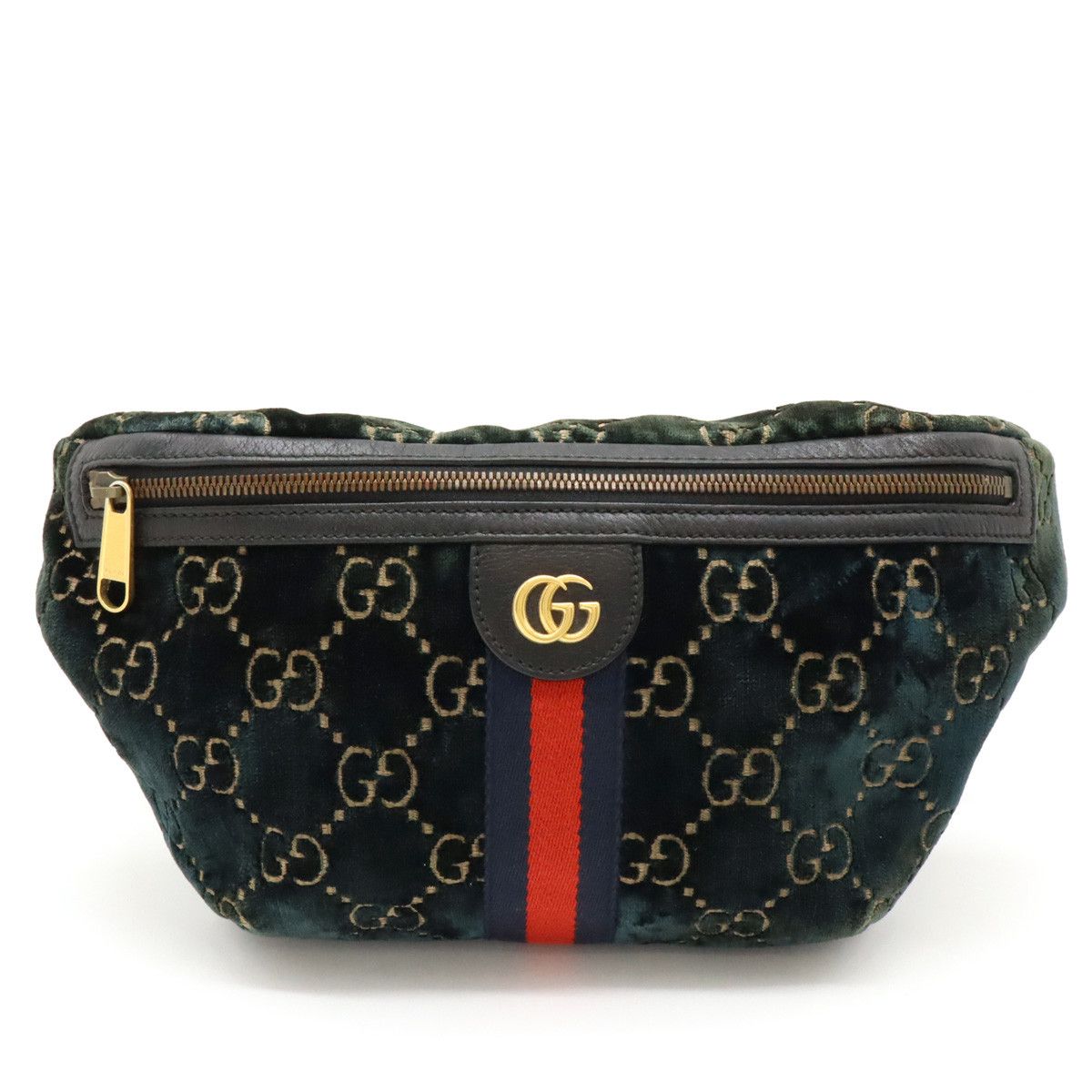 Gucci Gucci Gucci GG Velvet Leather Belt Bag 574968 Canvas Belt Bag 574968 in Great Condition Size ONE SIZE - 1 Thumbnail