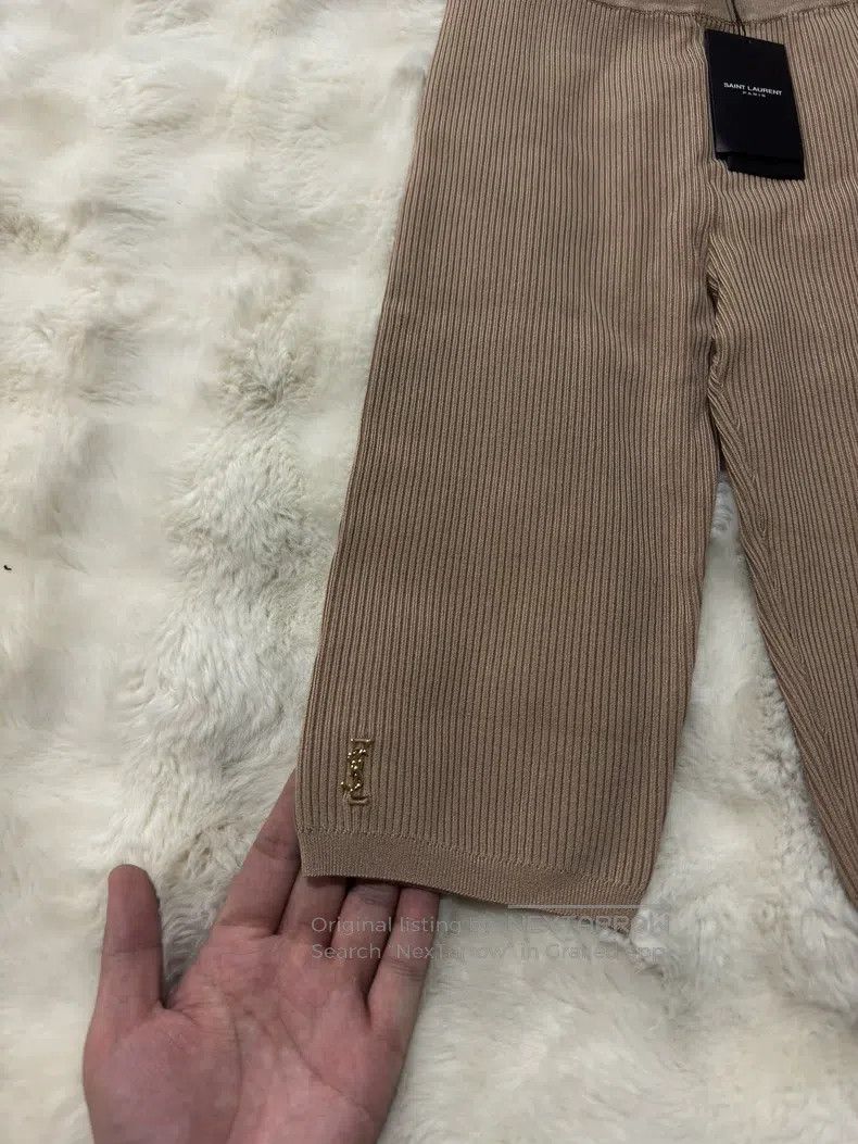 Saint Laurent Paris Saint Laurent Paris size M Women's Golden Logo Knit Bicycl Size US 27 - 2 Thumbnail