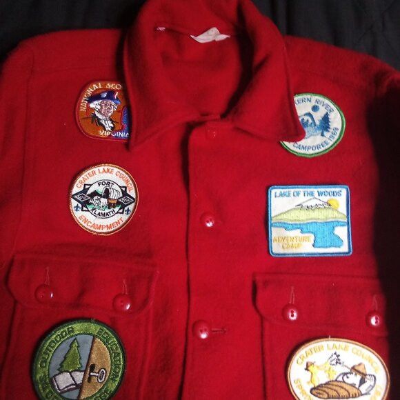 Other Vintage Boy Scouts America Jacket Shacket Wool Patches Size US L / EU 52-54 / 3 - 3 Thumbnail