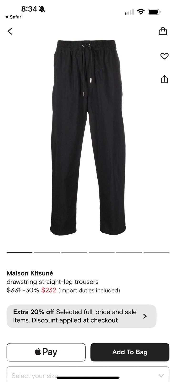 Maison Kitsune Maison Kitsune drawstring straight-leg Trousers/Pants Size L Size US 34 / EU 50 - 1 Thumbnail