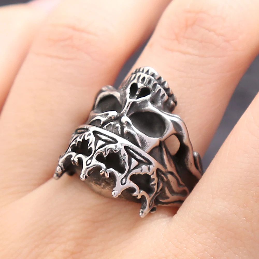 Japanese Brand × Jewelry × Vintage Crown Calvarium Skull Ring Size ONE SIZE - 6 Thumbnail