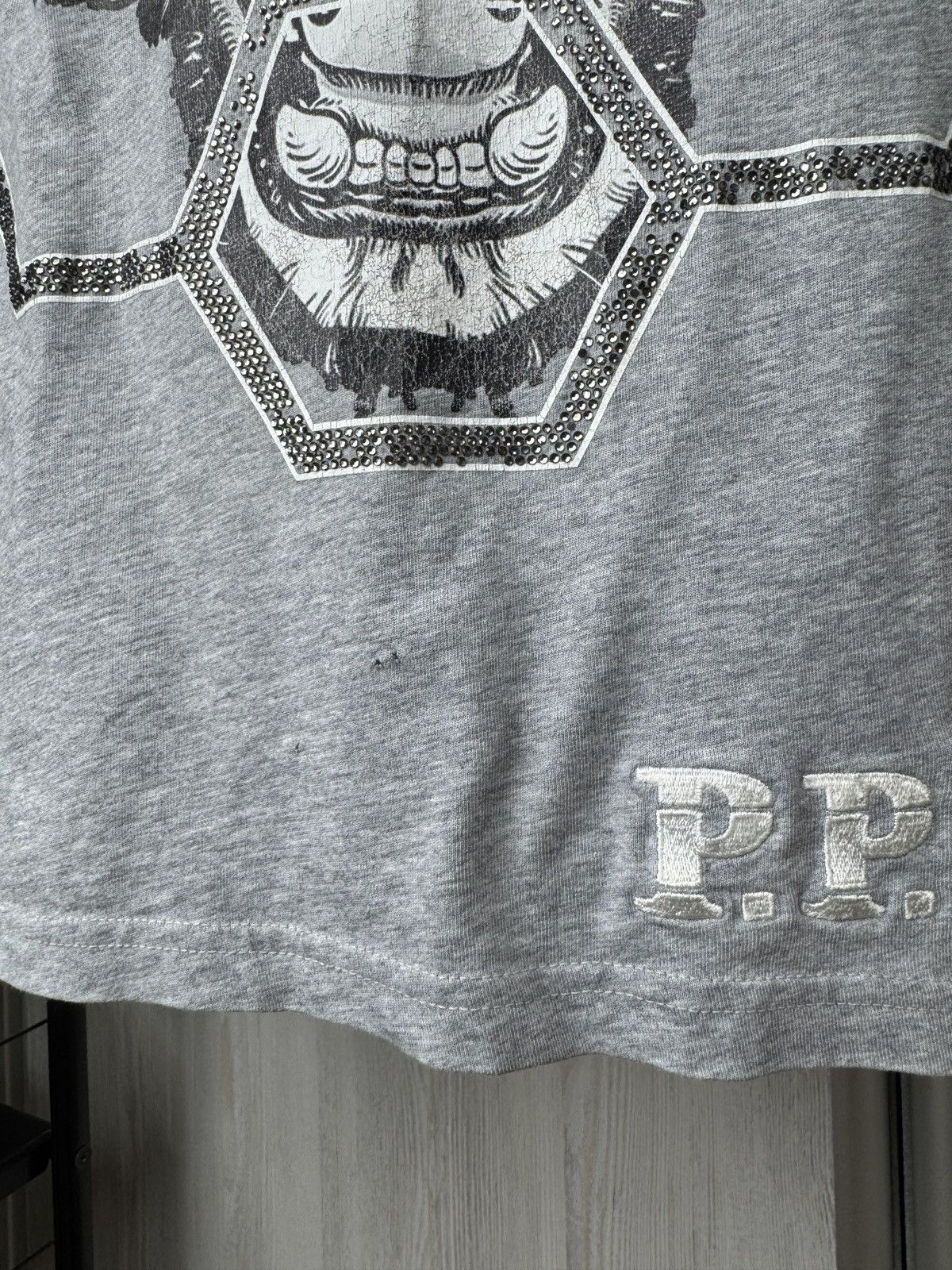 Philipp Plein Philip Plein Homme grey big logo tiger rhinestones ls tee Size US S / EU 44-46 / 1 - 5 Thumbnail